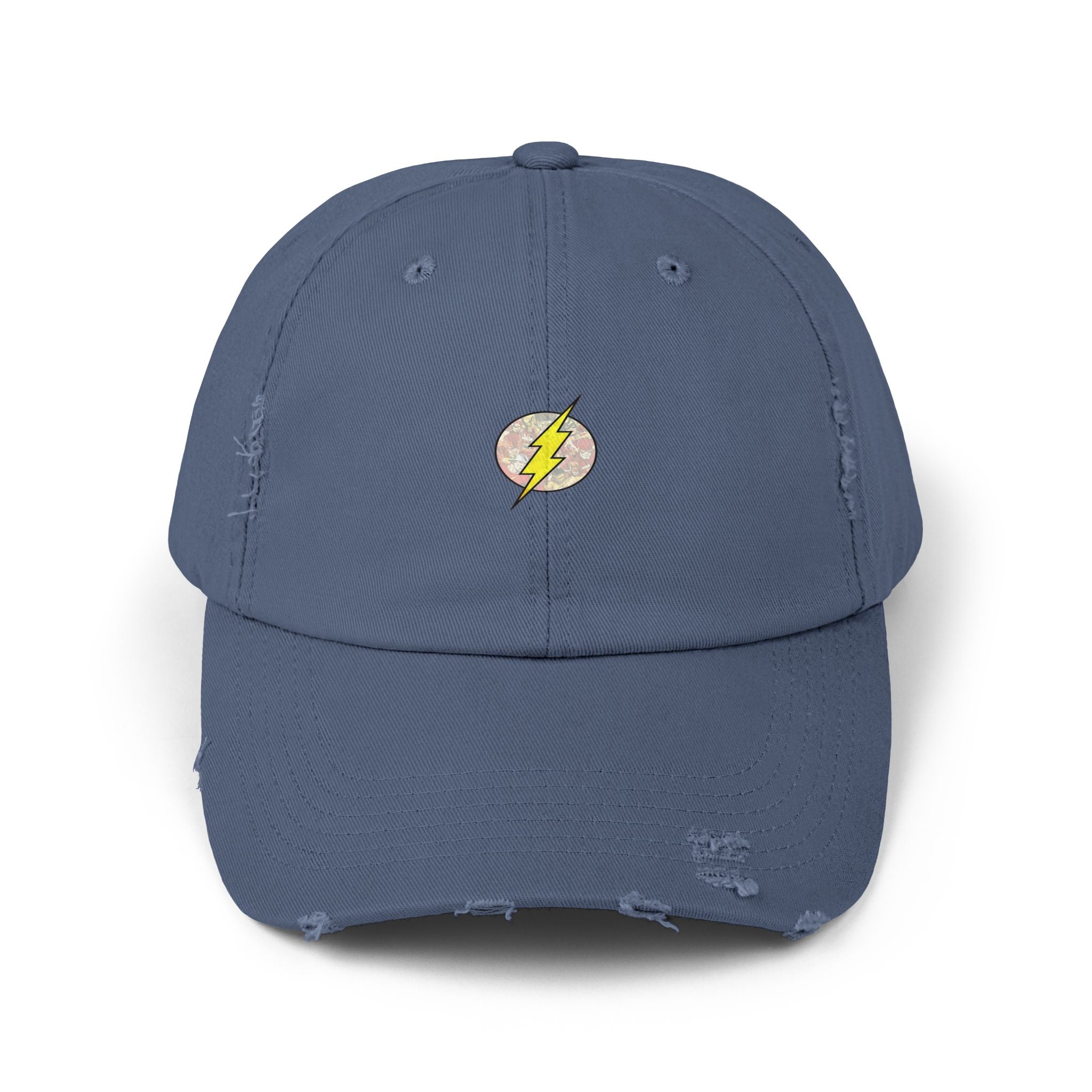 Distressed Cap with Lightning Design - Casual Fashion Essential