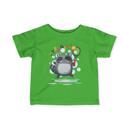 Cute Tennis Raccoon Infant Jersey Tee - Perfect for Little Sports Fans