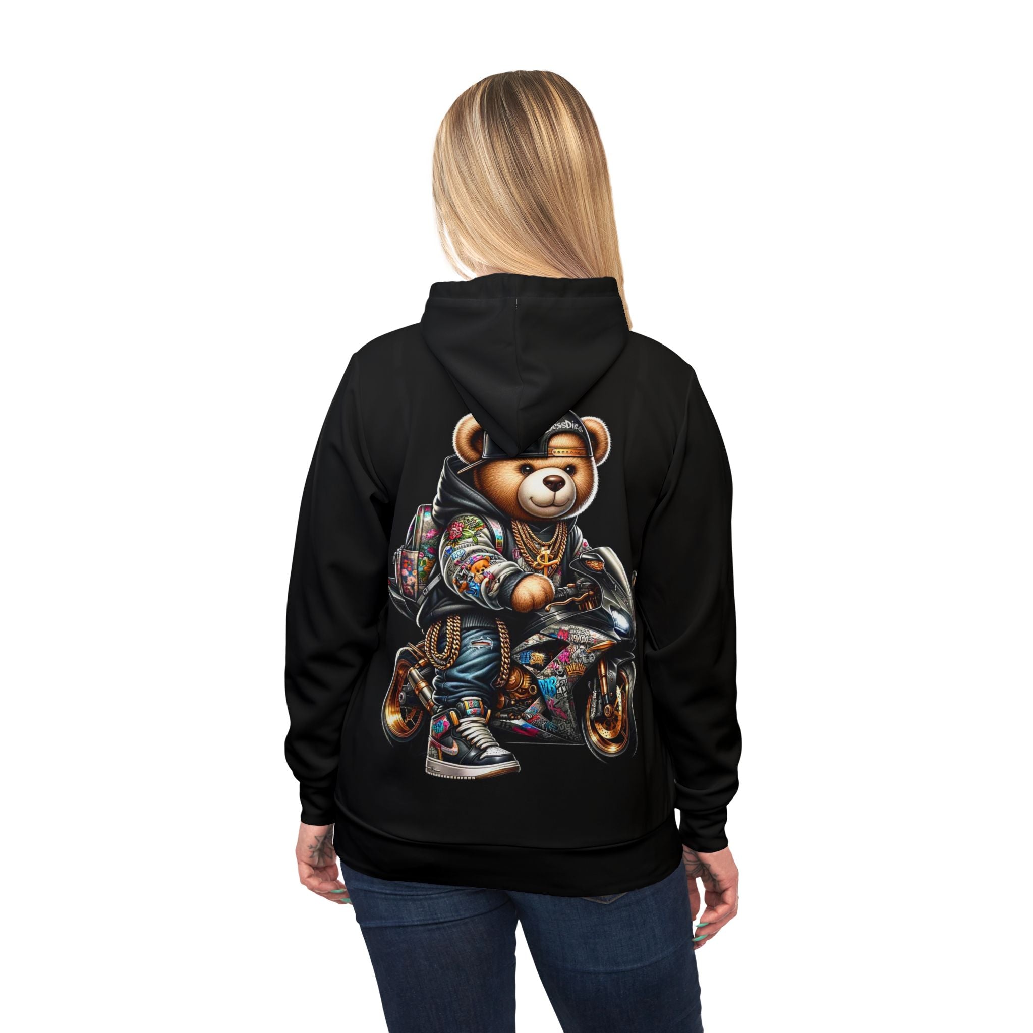 Gangsta Biker Teddy Bear Hoodie