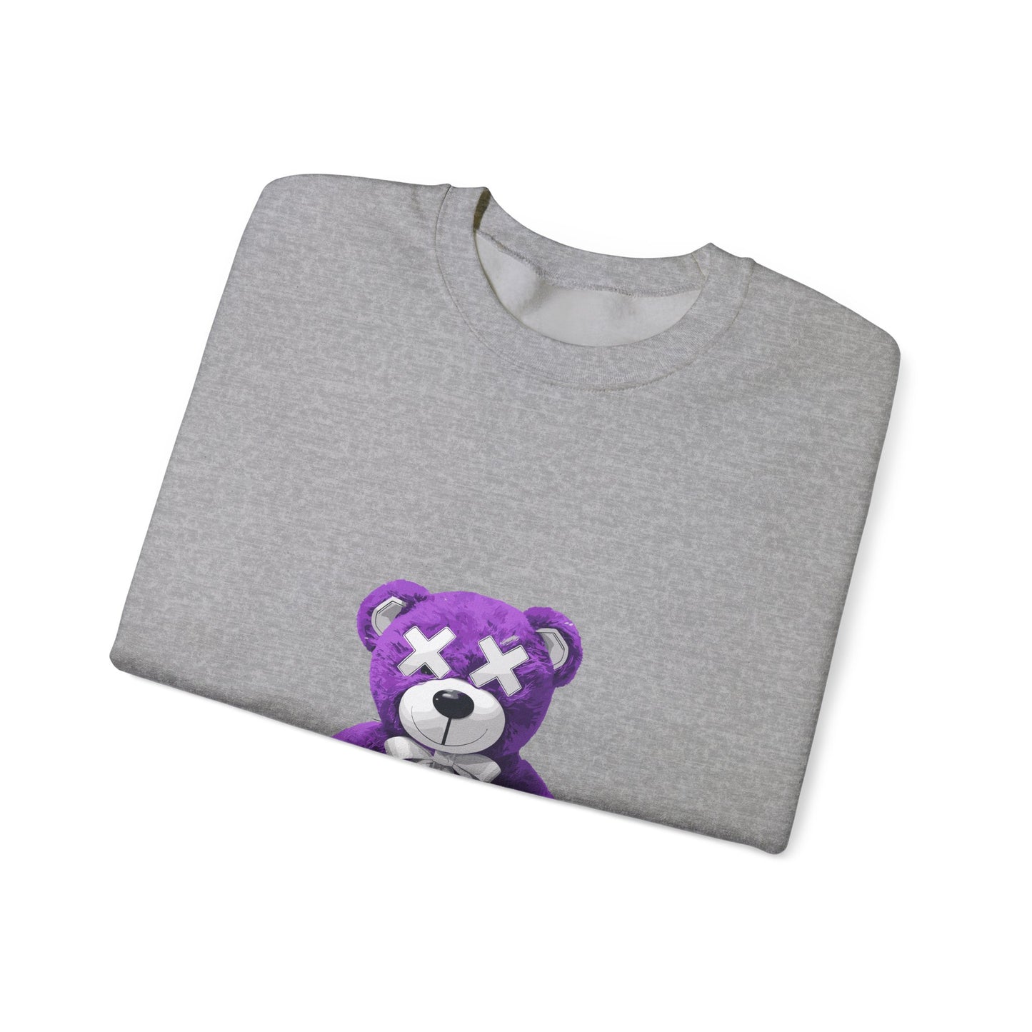 Unisex Heavy Blend™ Crewneck Sweatshirt - Purple Bear Graphic - Unique Streetwear Design