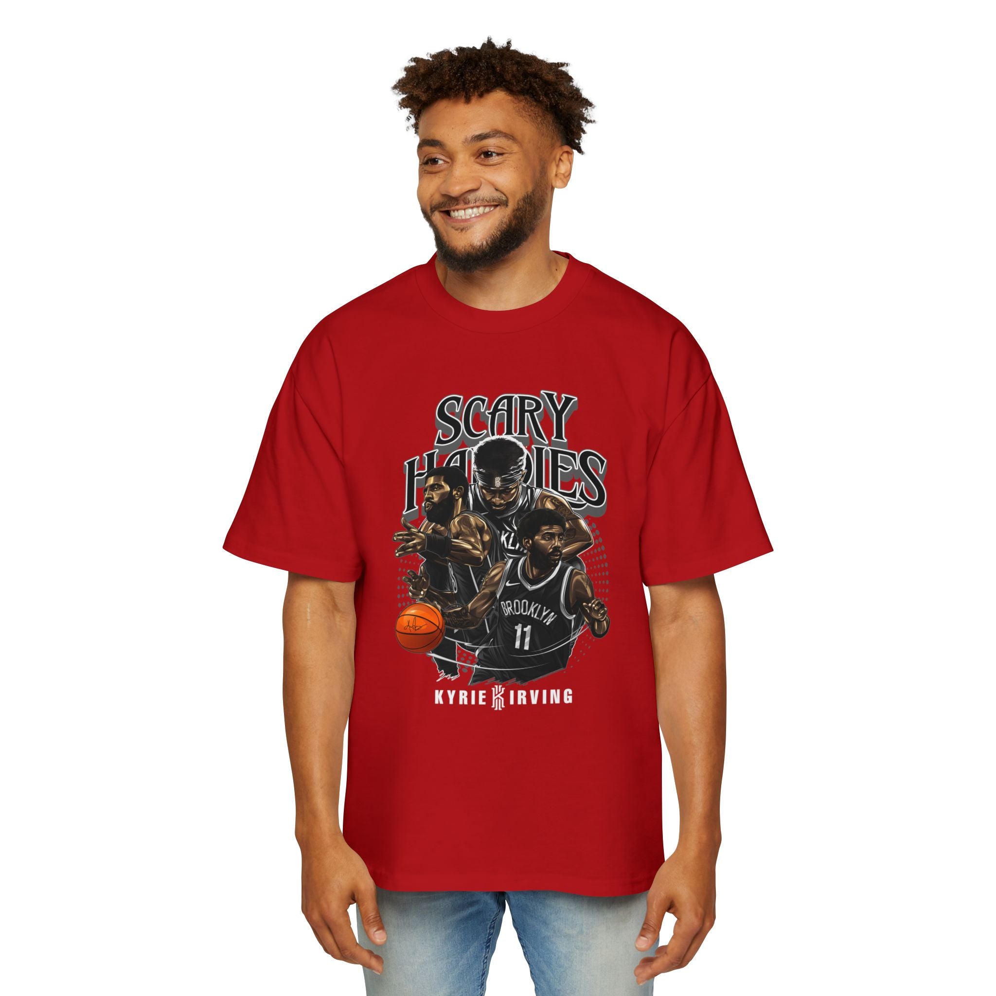 Heavy Oversized Tee - Scary Hours Graphic Tee for Basketball Fans