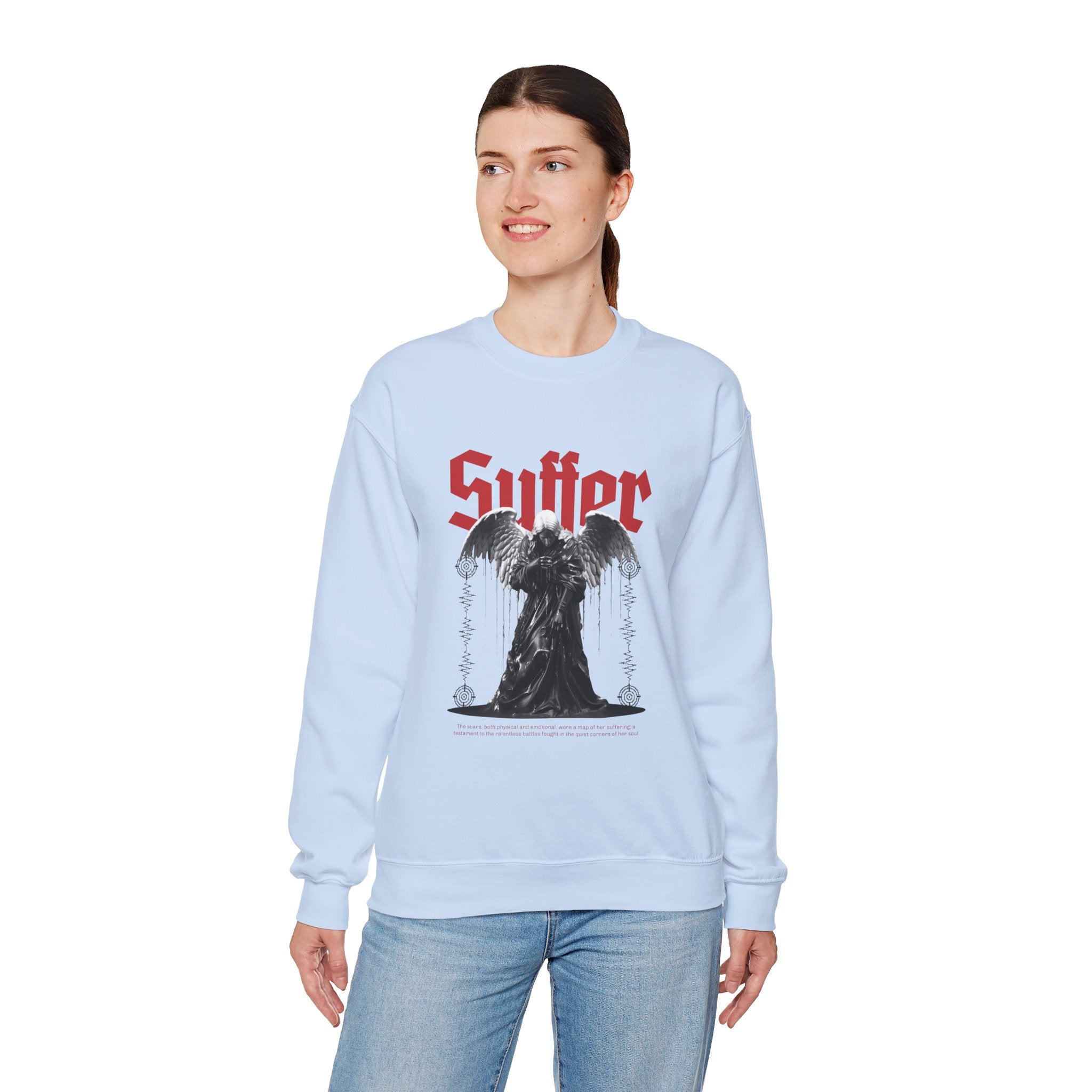 Suffer Unisex Heavy Blend Crewneck Sweatshirt - Bold Graphic Design for Gothic Style Lovers
