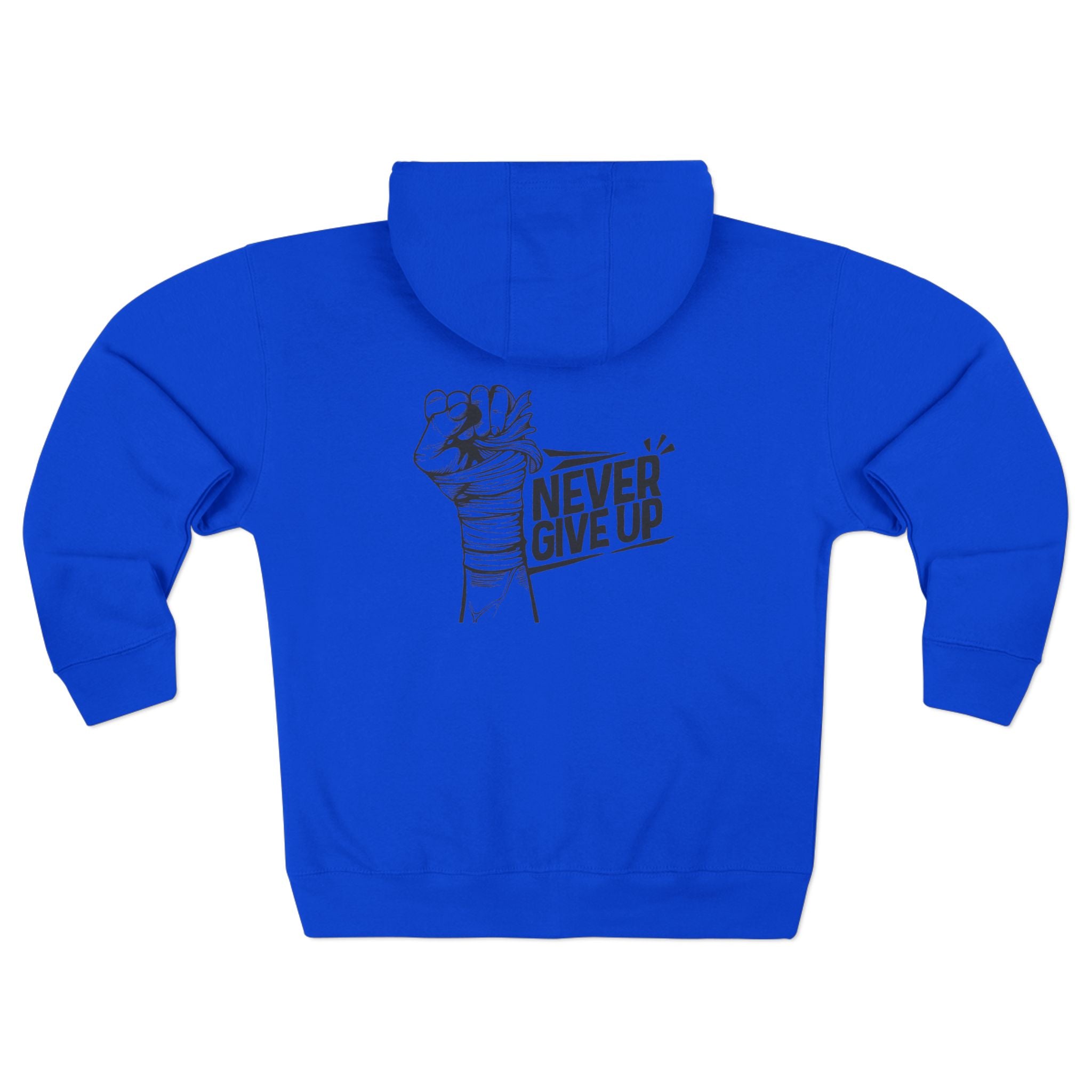Motivational Unisex Zip Hoodie - "Never Give Up" Inspiration for Every Day