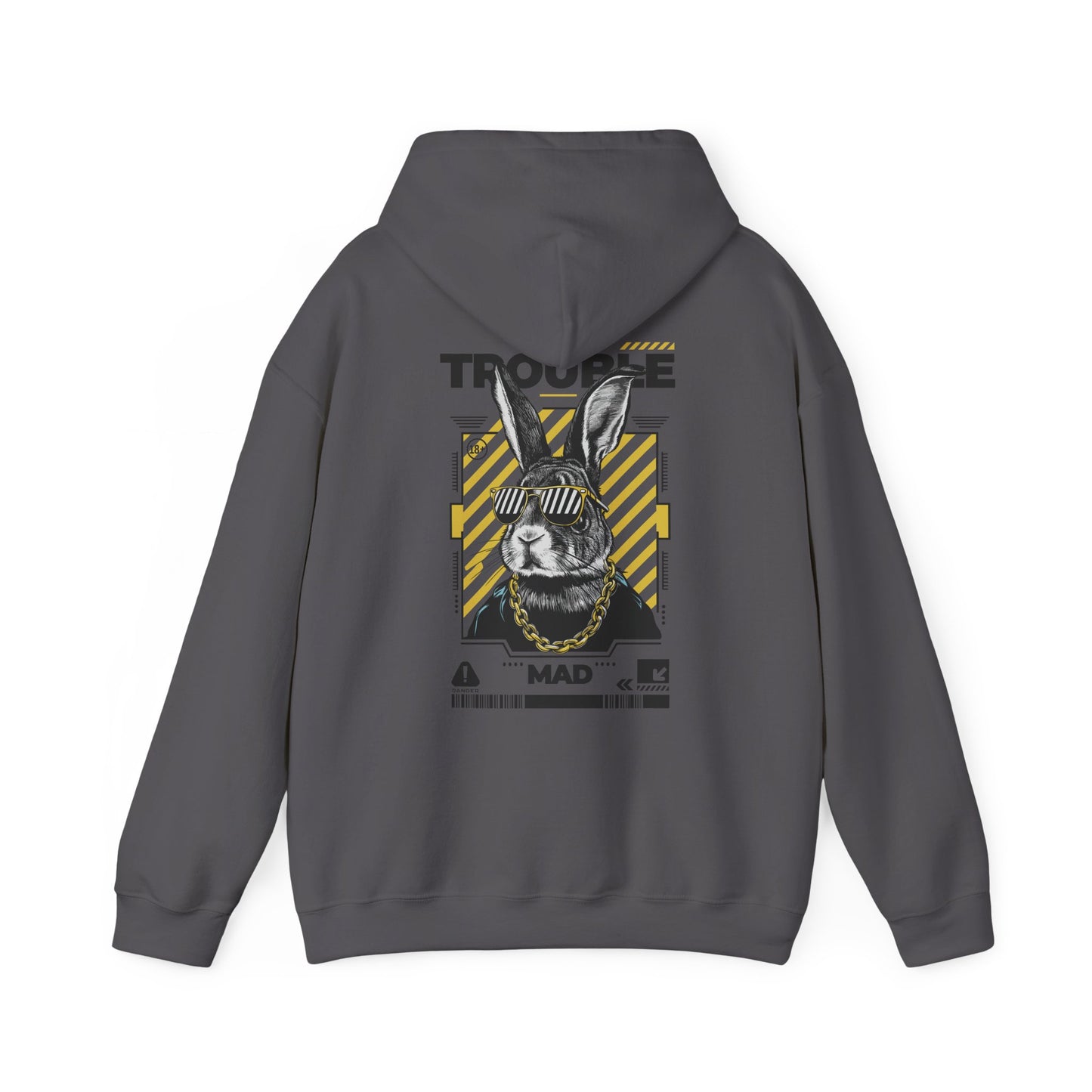 Unisex Heavy Blend™ Hooded Sweatshirt - 'Trouble' Bunny Design
