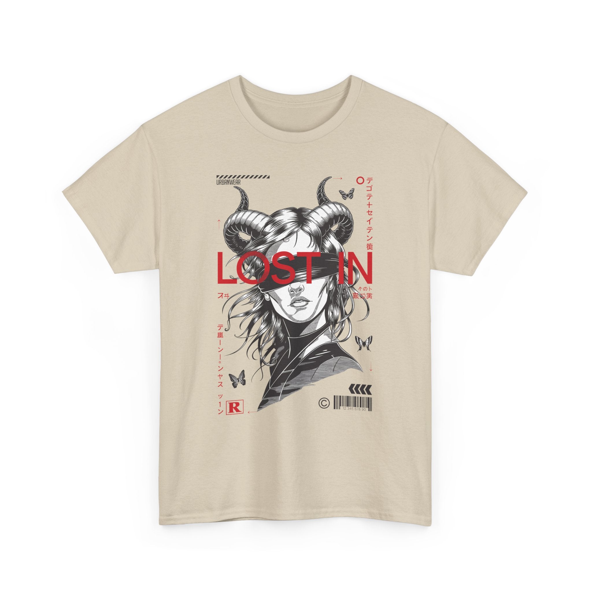 Lost In Unisex Heavy Cotton Tee - Artistic Graphic Tee for Creative Spirits