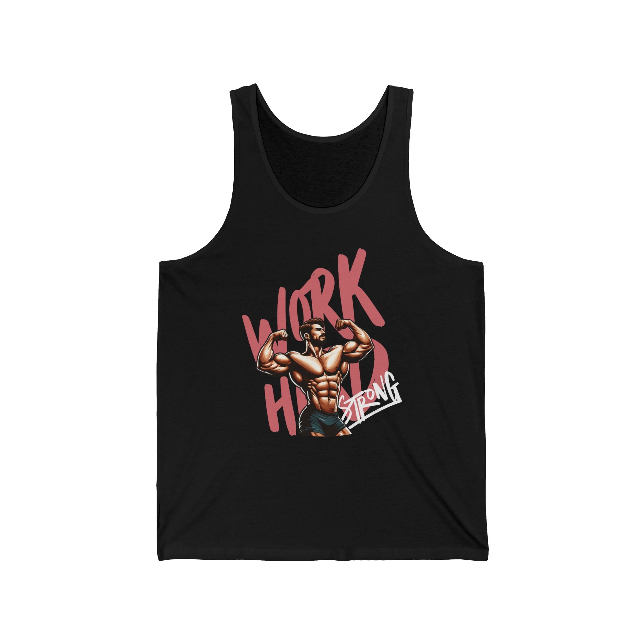 Work Hard, Train Strong Unisex Jersey Tank - Fitness Apparel