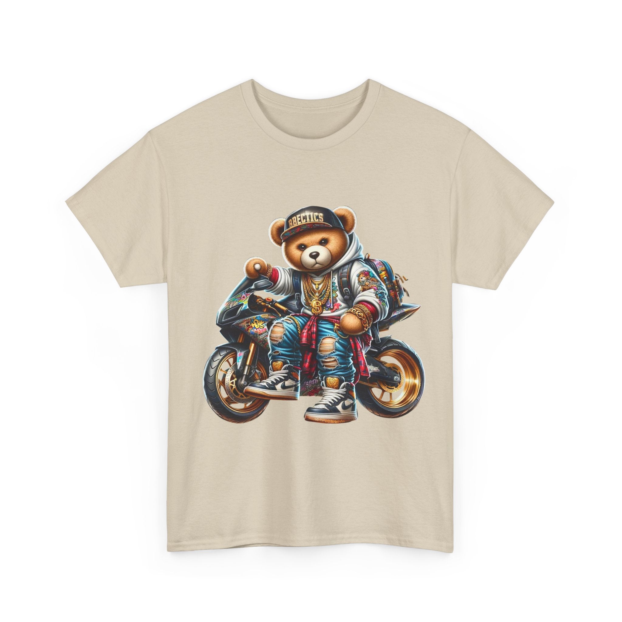 Gangsta Biker Teddy Bear Unisex Heavy Cotton Tee