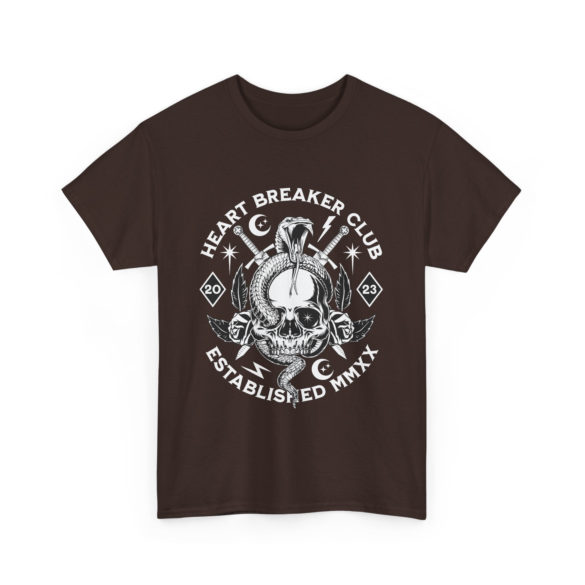 HEART BREAKER CLUB Skull Unisex Heavy Cotton Tee - Edgy Graphic T-Shirt for Casual Vibes
