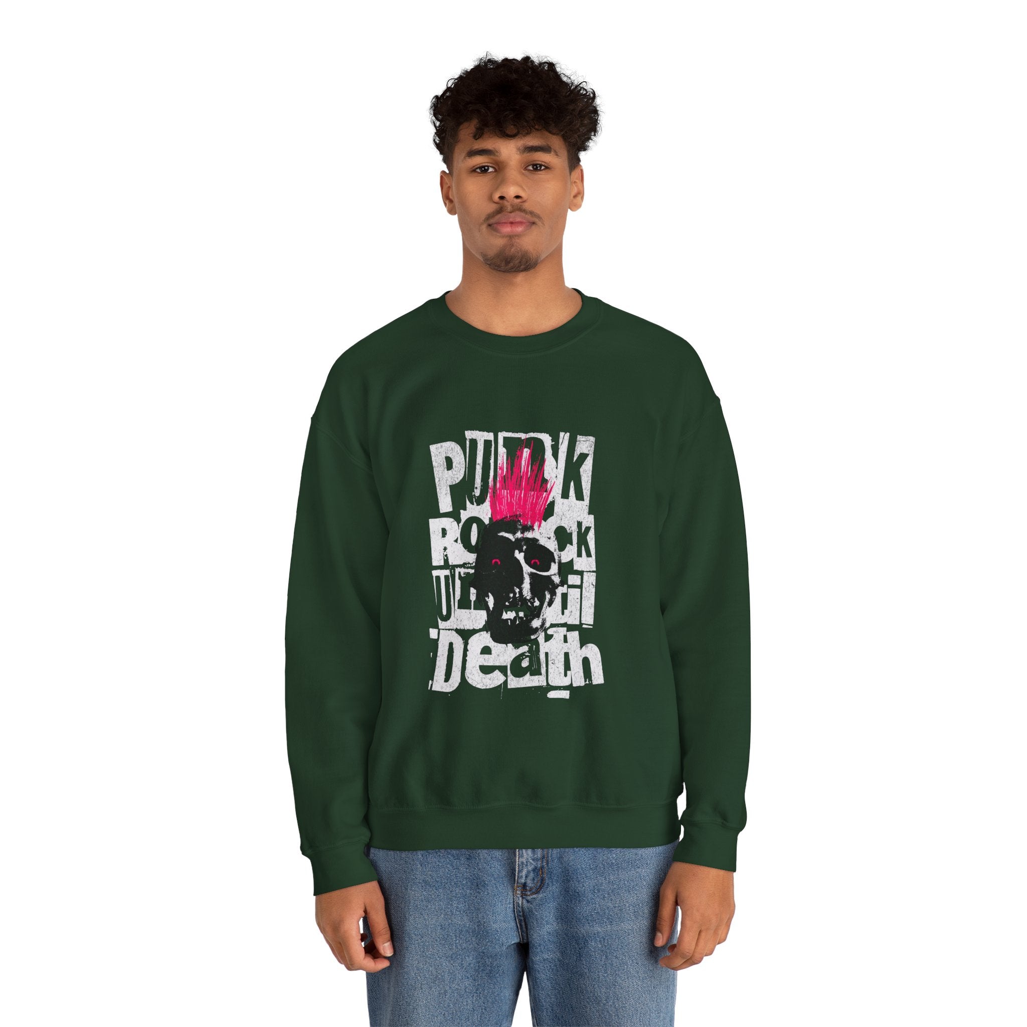 Punk Rock Skull Sweatshirt - Unisex Heavy Blend™ Crewneck.