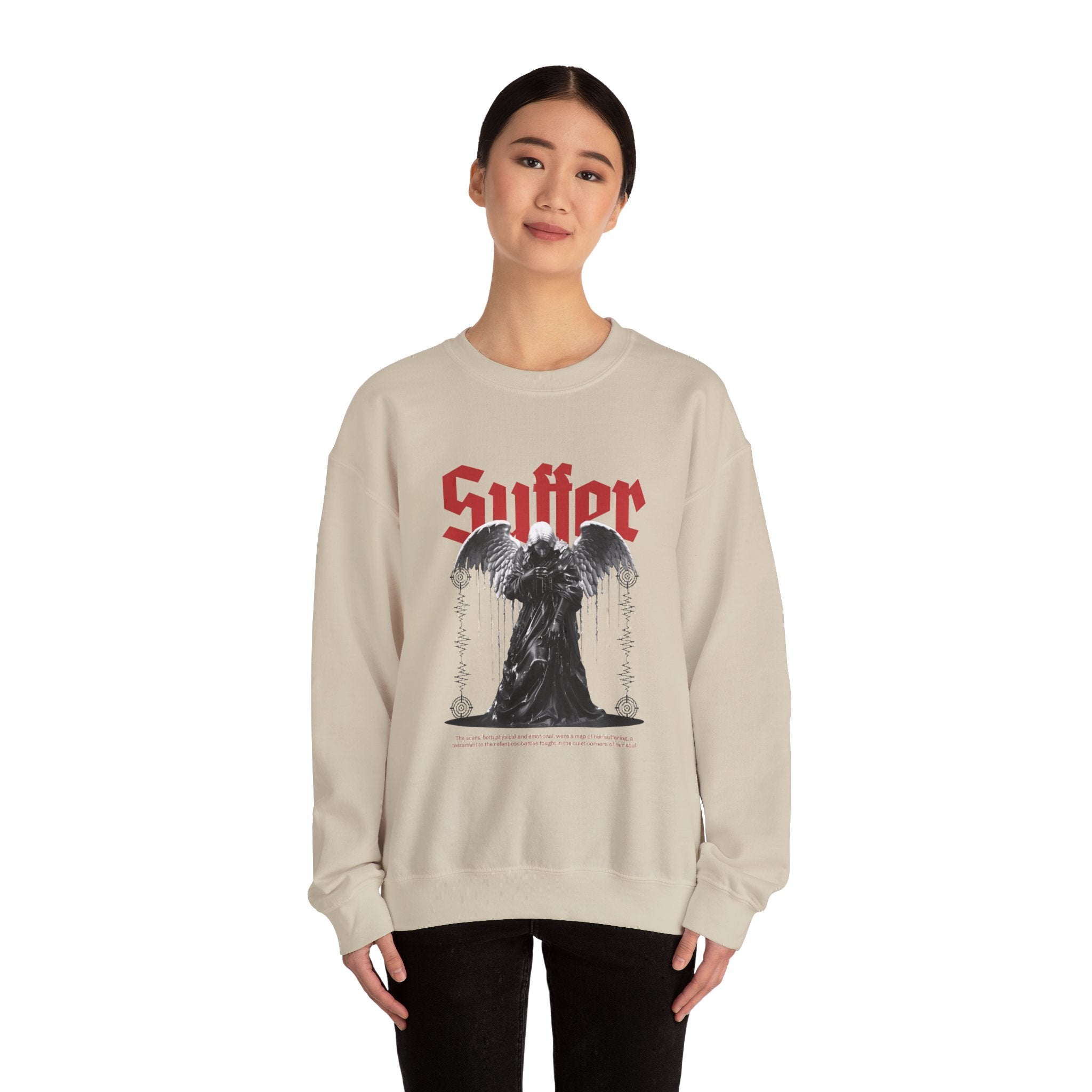 Suffer Unisex Heavy Blend Crewneck Sweatshirt - Bold Graphic Design for Gothic Style Lovers