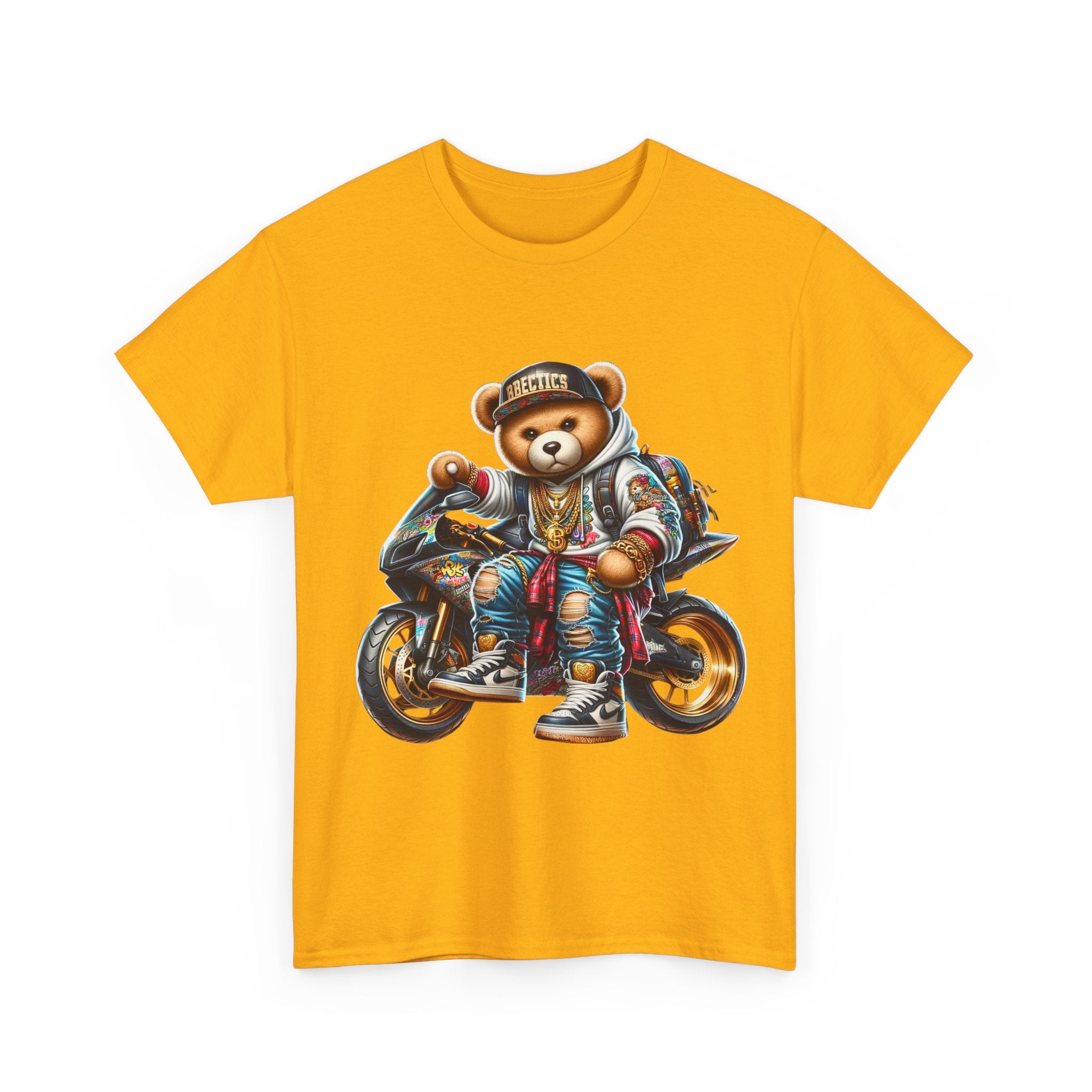 Gangsta Biker Teddy Bear Unisex Heavy Cotton Tee