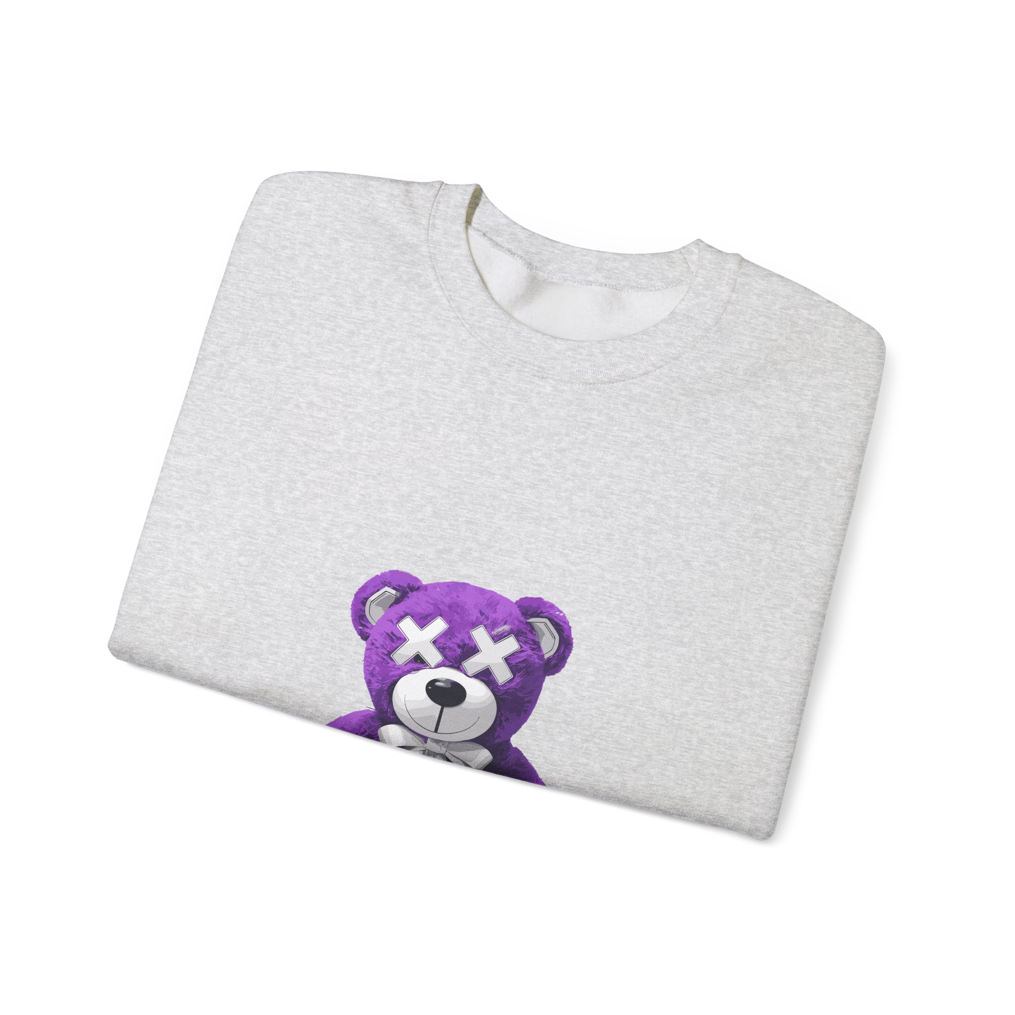 Unisex Heavy Blend™ Crewneck Sweatshirt - Purple Bear Graphic - Unique Streetwear Design