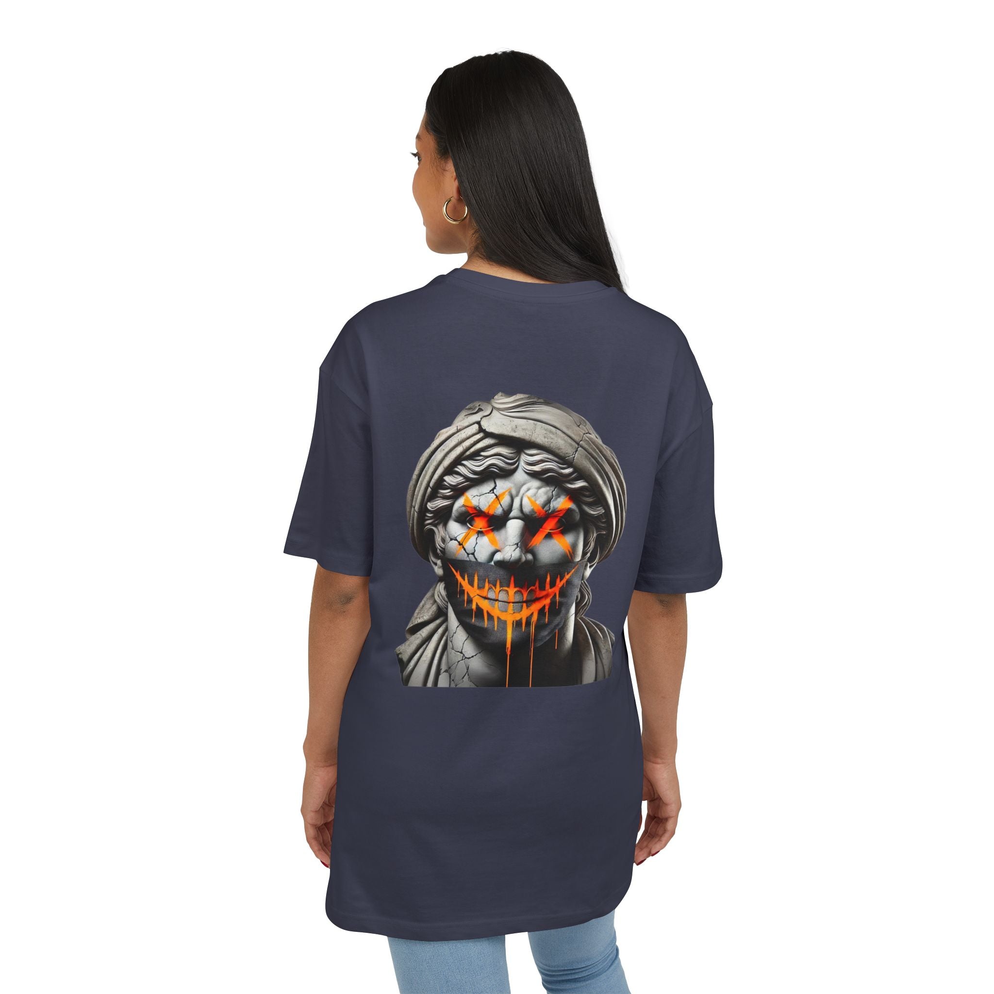 Dripping Gangsta David Oversize Tee with Distorted Statue Design