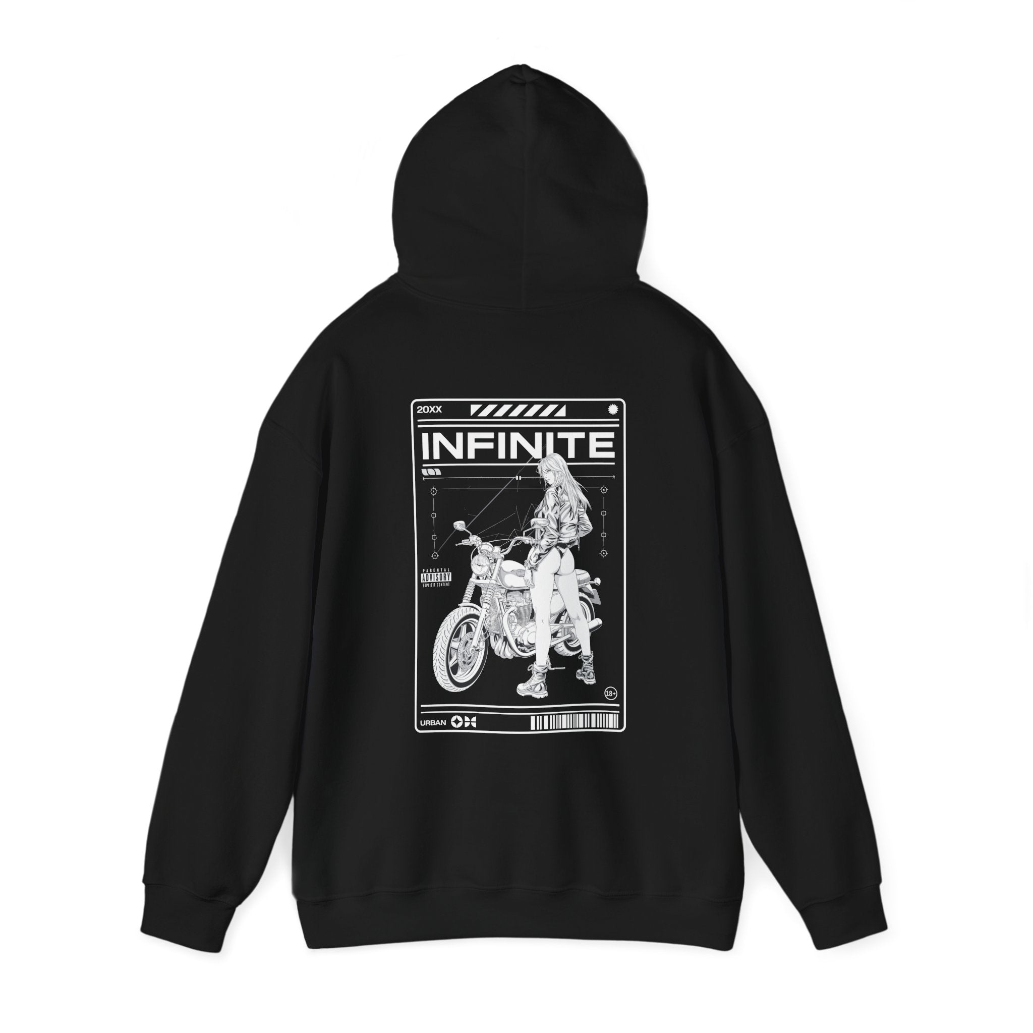 Infinite Style Unisex Hooded Sweatshirt - Vintage Motorcycle Design