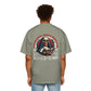 Gothic Guardian Oversized Tee - Edgy Black Graphic T-Shirt for Streetwear.