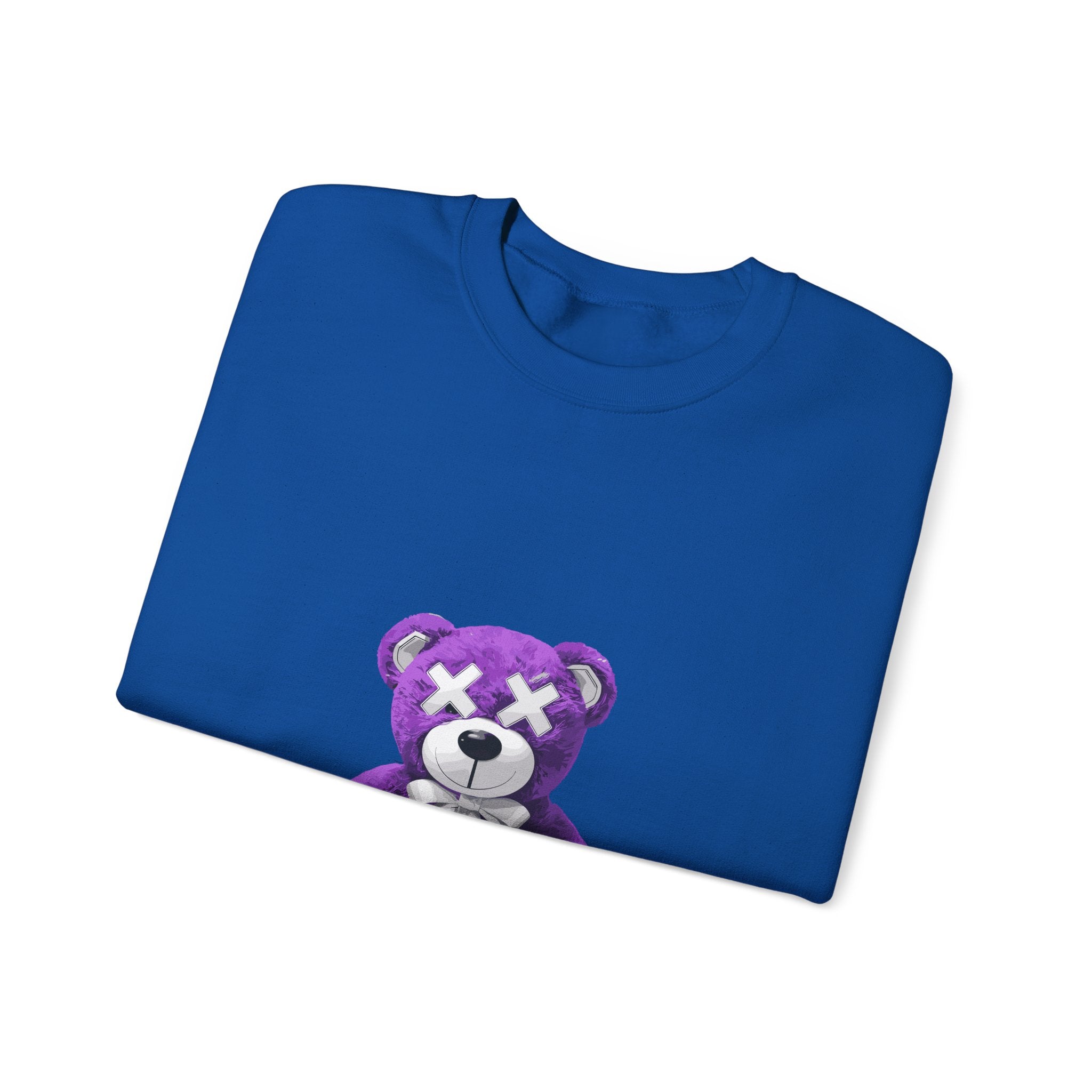 Unisex Heavy Blend™ Crewneck Sweatshirt - Purple Bear Graphic - Unique Streetwear Design