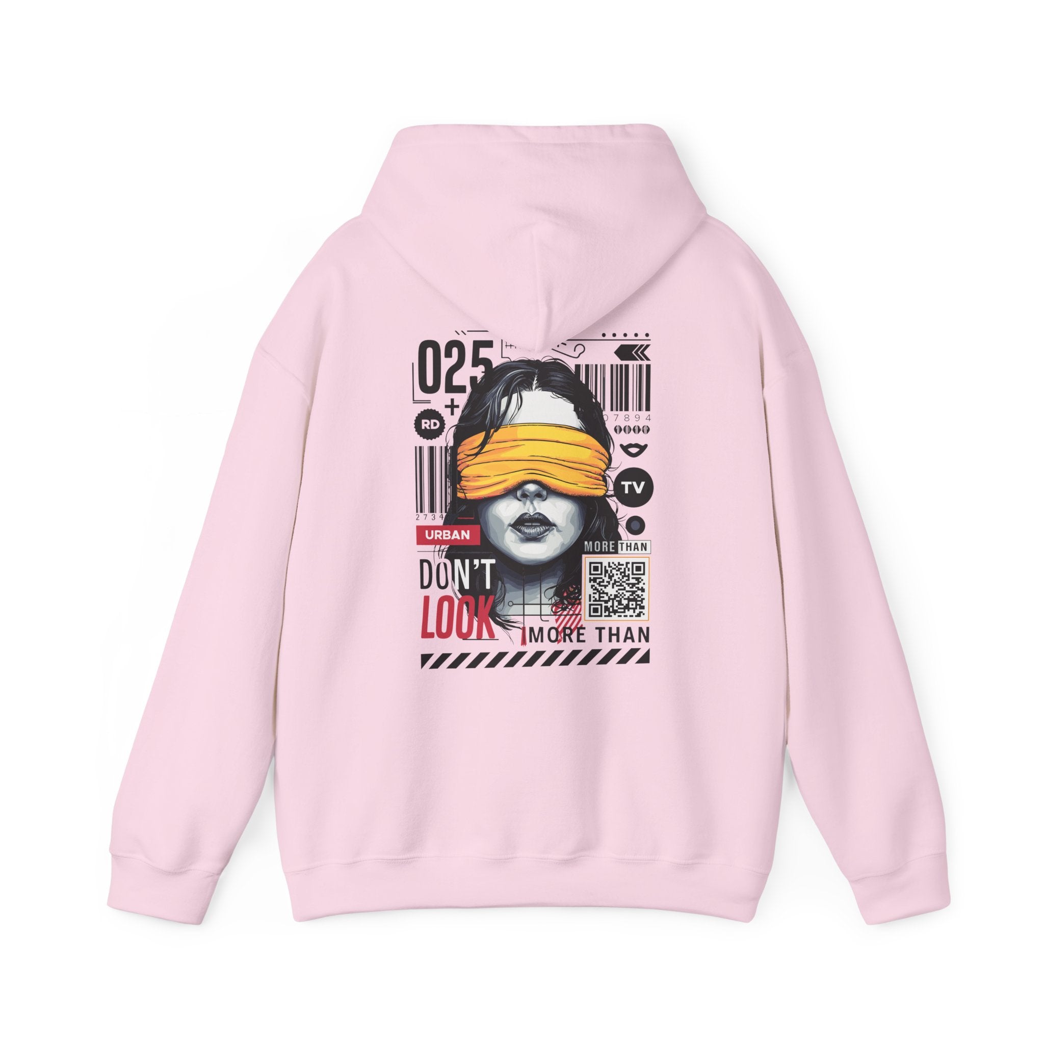 Unisex Heavy Blend Hooded Sweatshirt - Bold Vintage Graphic 'Don't Look' Design