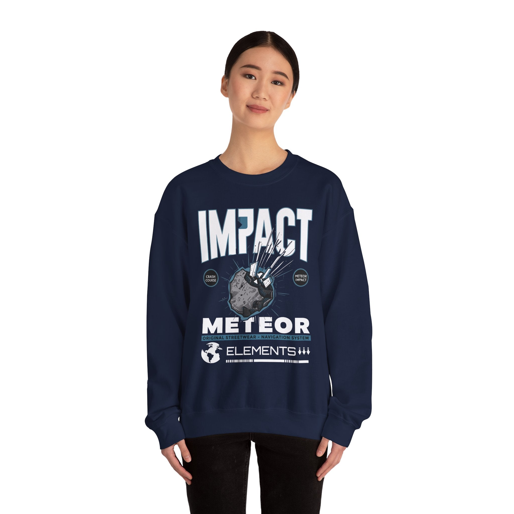 Impact Meteor Unisex Crewneck Sweatshirt - Casual Streetwear for Space Lovers