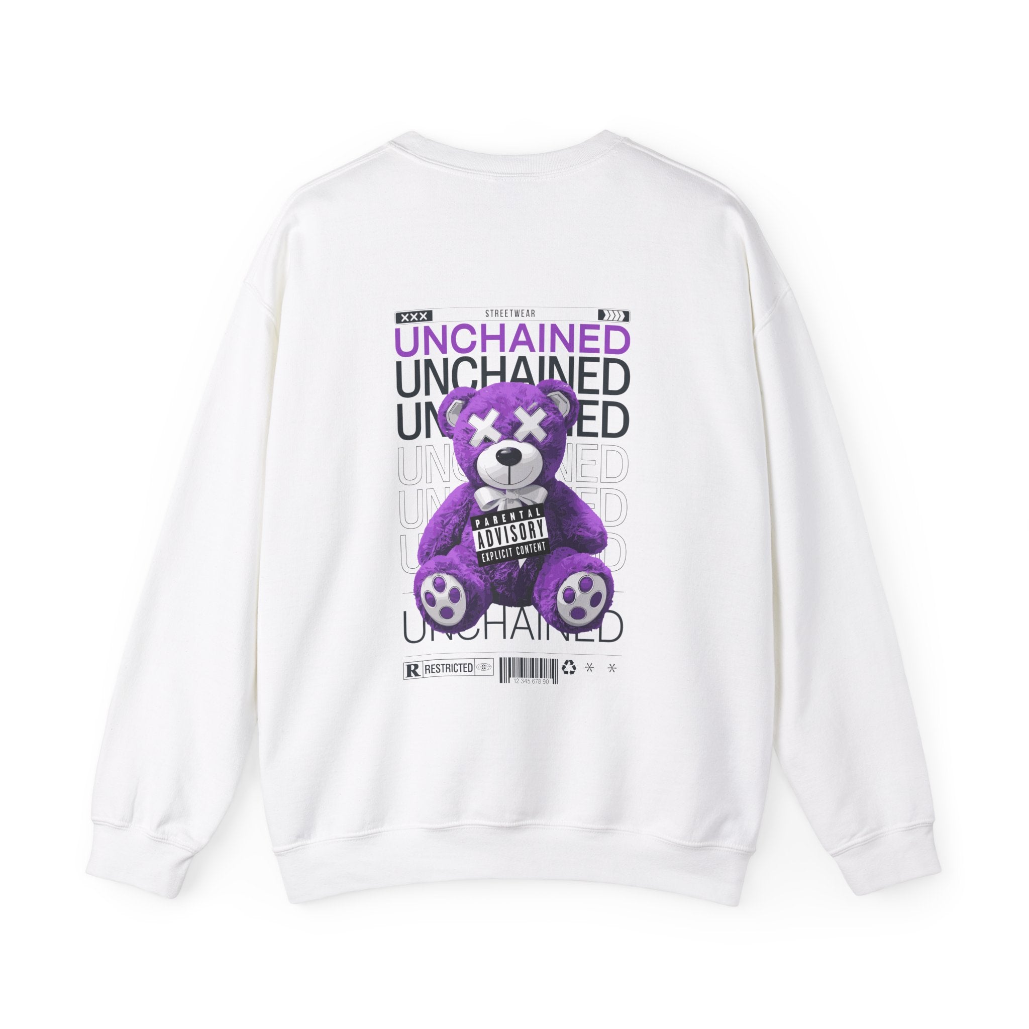 Unisex Heavy Blend™ Crewneck Sweatshirt - Purple Bear Graphic - Unique Streetwear Design