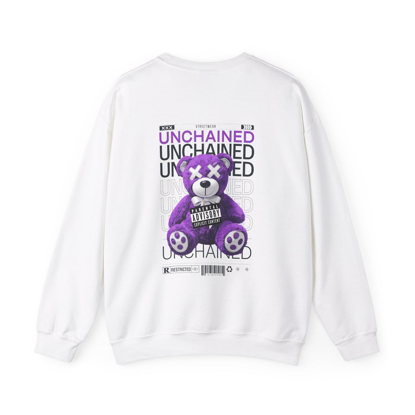 Unisex Heavy Blend™ Crewneck Sweatshirt - Purple Bear Graphic - Unique Streetwear Design