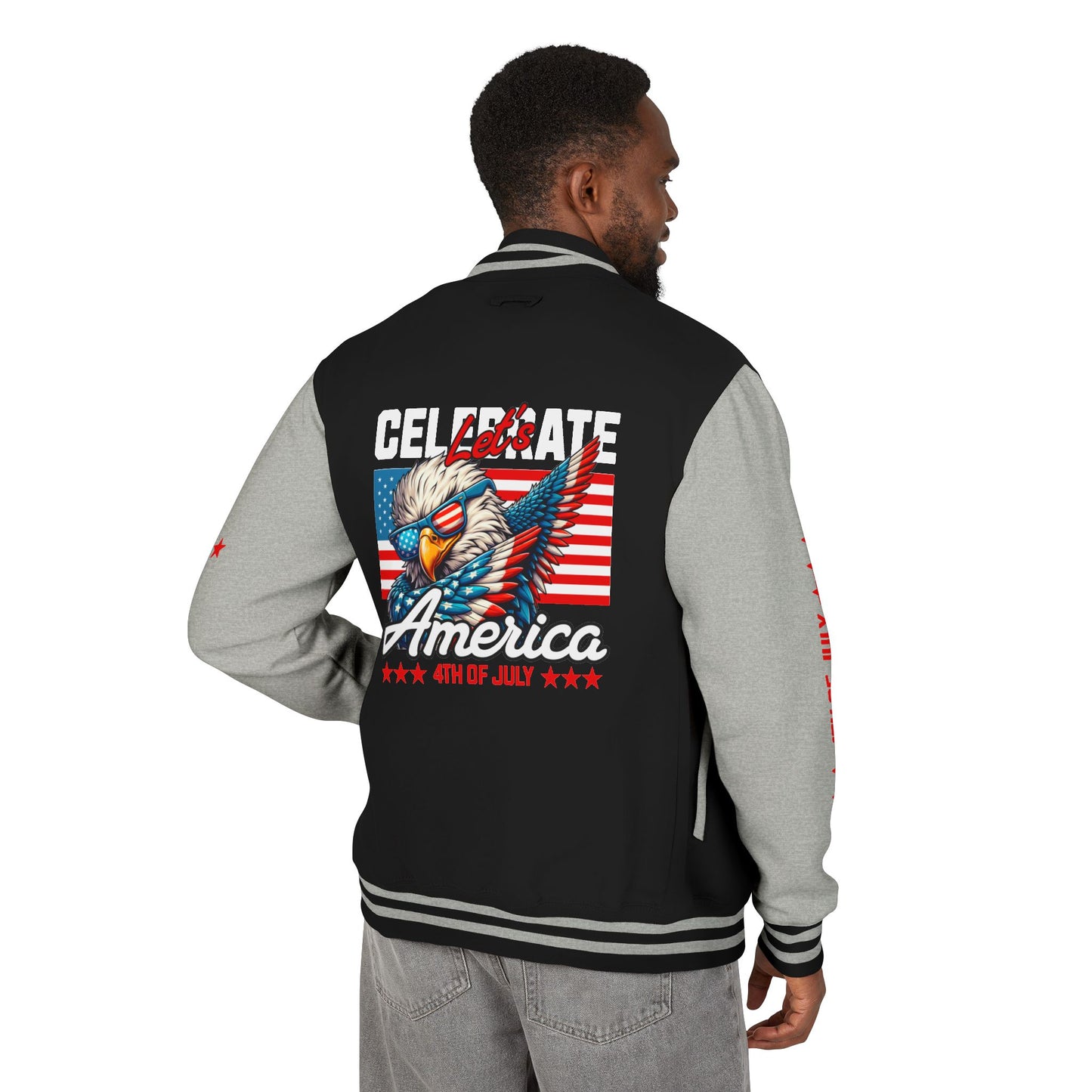 Unisex Heavyweight Letterman Jacket - Celebrate America 4th of July