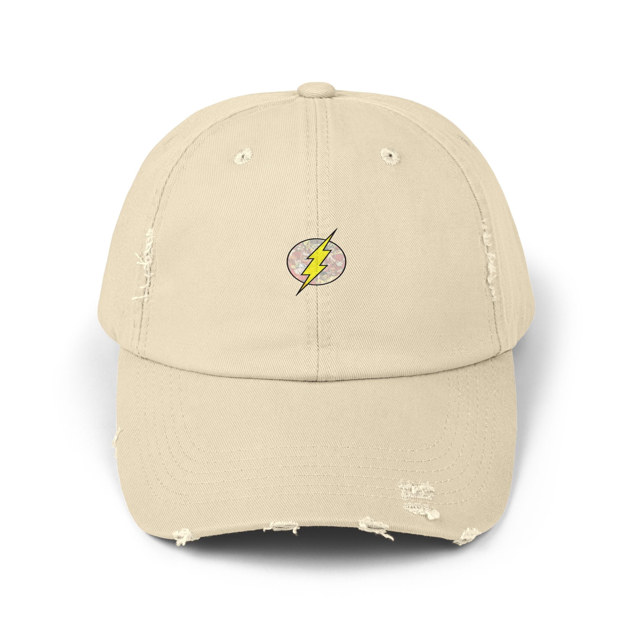 Distressed Cap with Lightning Design - Casual Fashion Essential