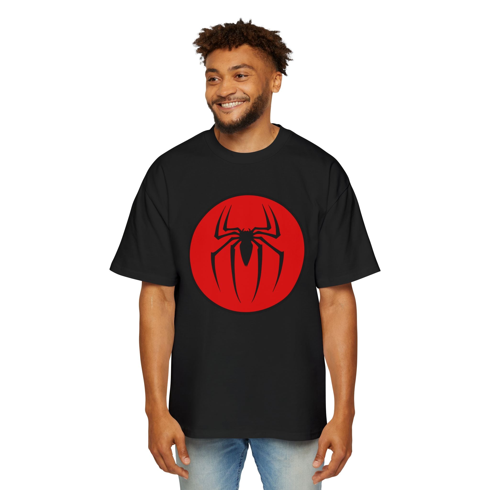 Spider-Man Oversized Tee for Fans - Red Comic Style Graphic T-Shirt