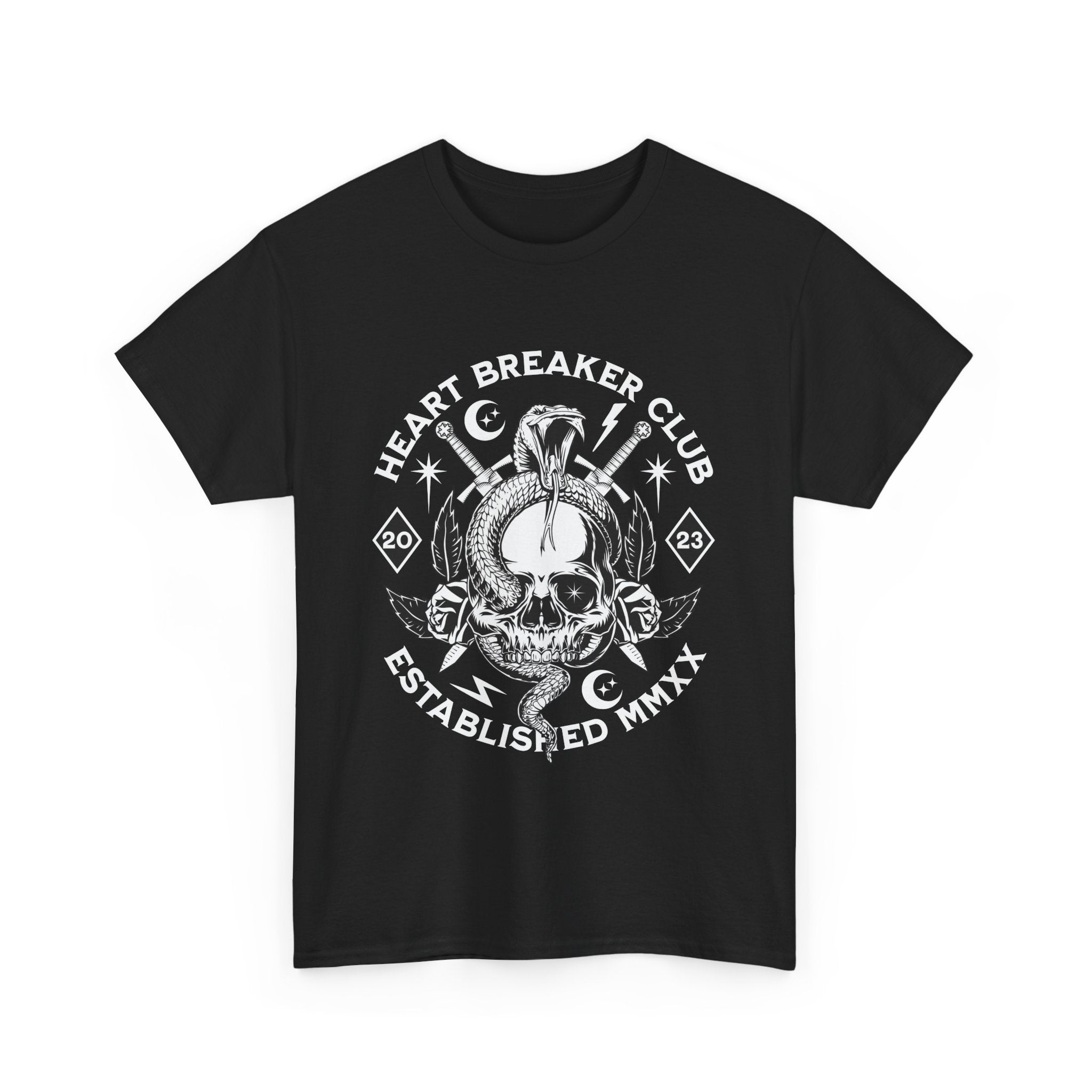 HEART BREAKER CLUB Skull Unisex Heavy Cotton Tee - Edgy Graphic T-Shirt for Casual Vibes