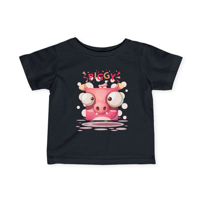 Cute Piggy Graphic Infant Jersey Tee - Fun Baby Shirt for Celebrations