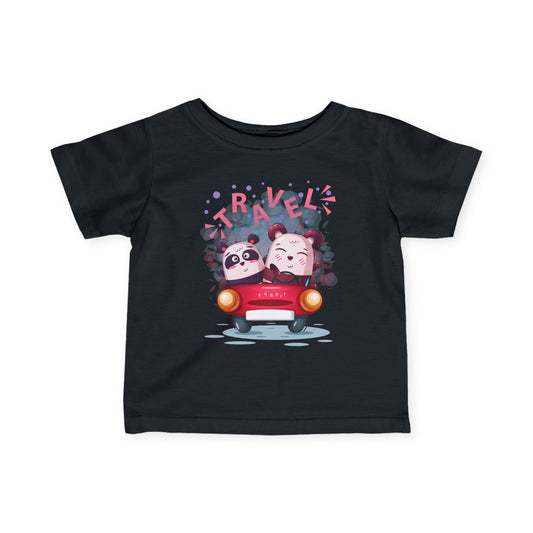 Cute Travel-Themed Infant Tee - Adorable Panda Design