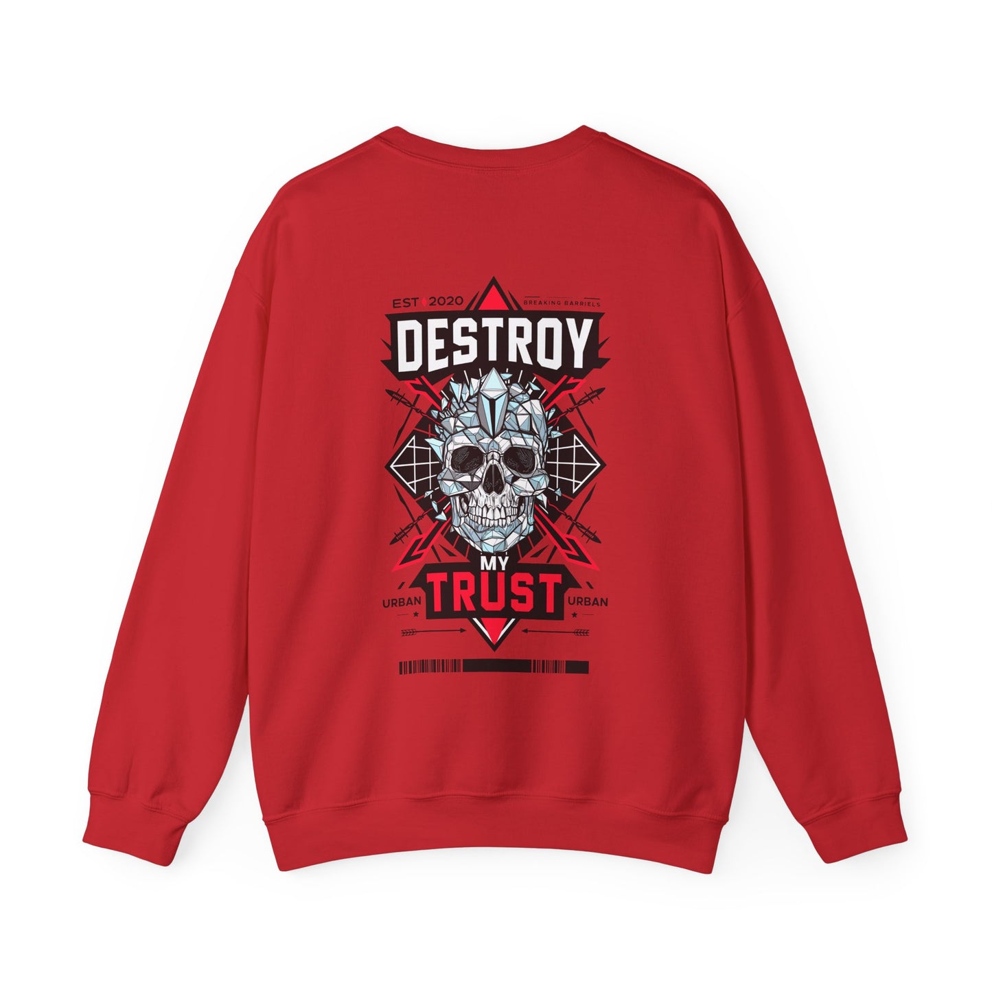 Skull Art Crewneck Sweatshirt – Destroy My Trust Design | Unisex Heavy Blend™