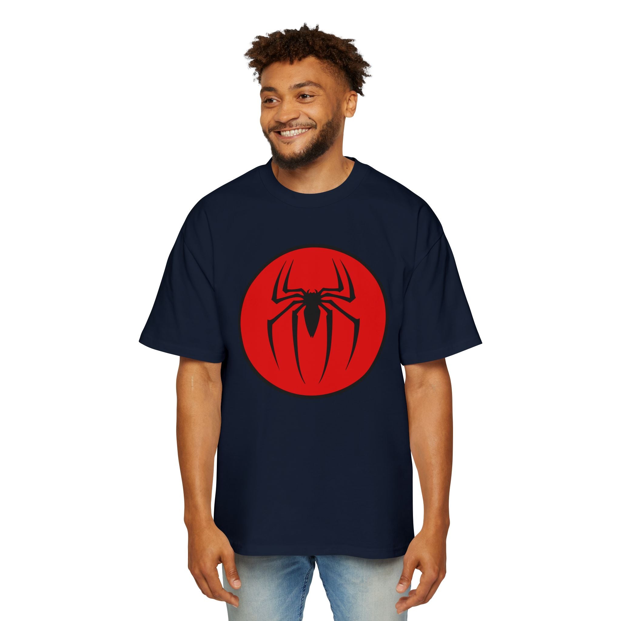 Spider-Man Oversized Tee for Fans - Red Comic Style Graphic T-Shirt