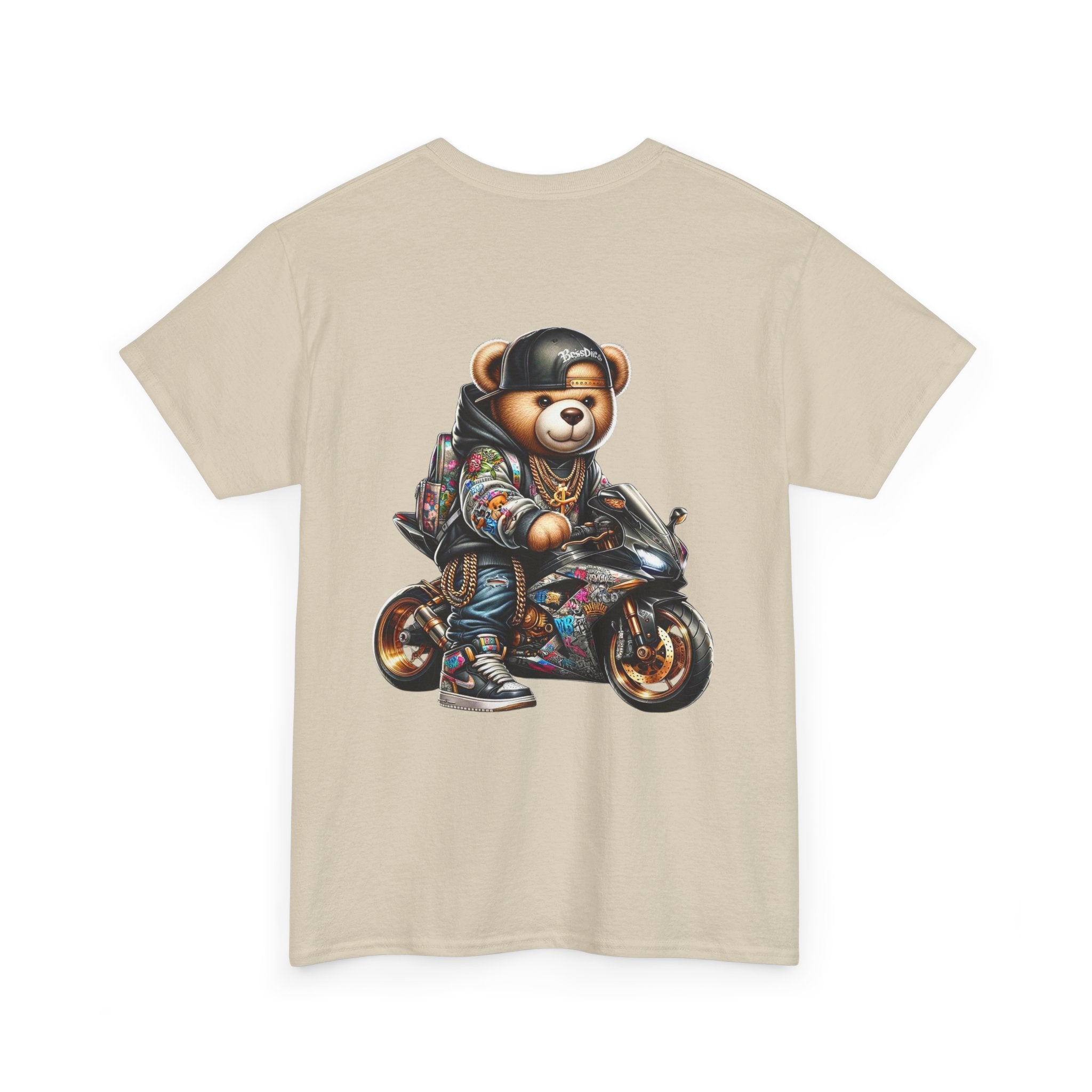 Gangsta Biker Teddy Bear Unisex Heavy Cotton Tee