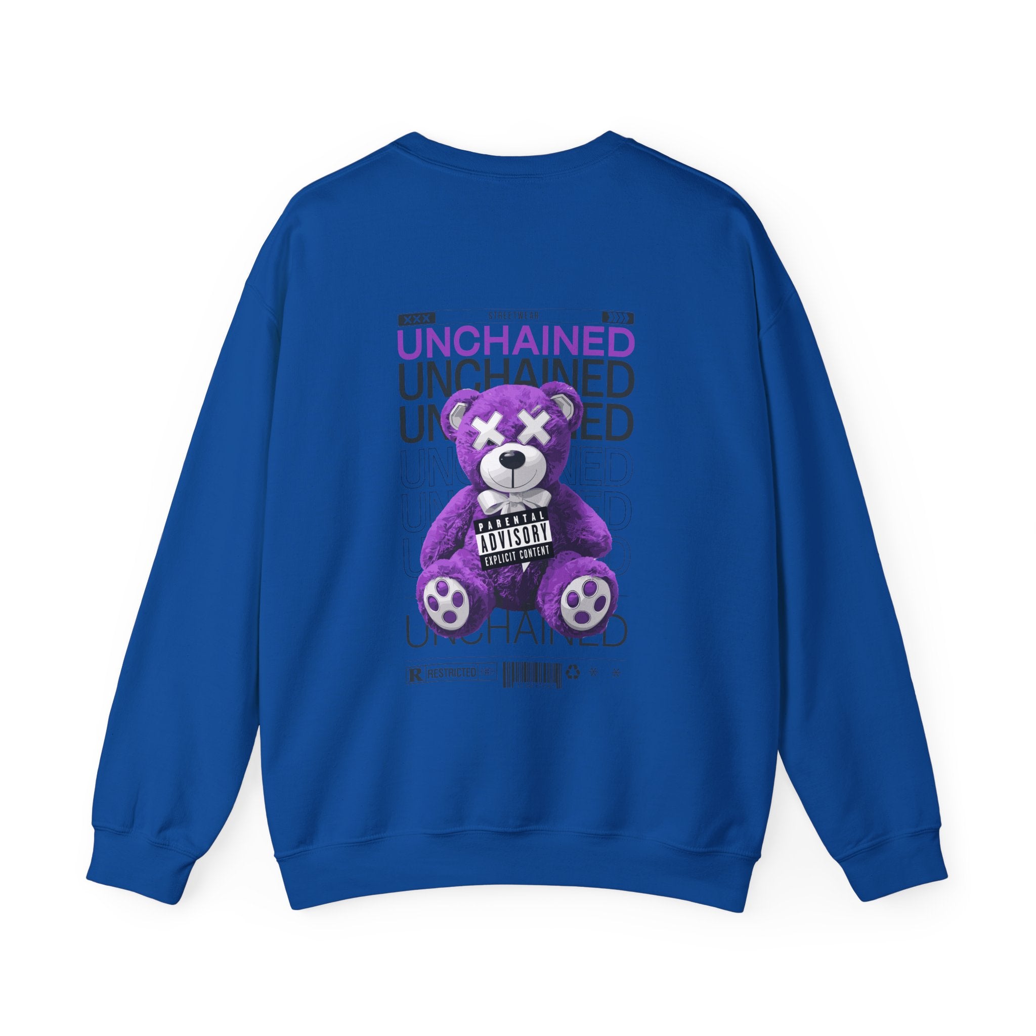 Unisex Heavy Blend™ Crewneck Sweatshirt - Purple Bear Graphic - Unique Streetwear Design