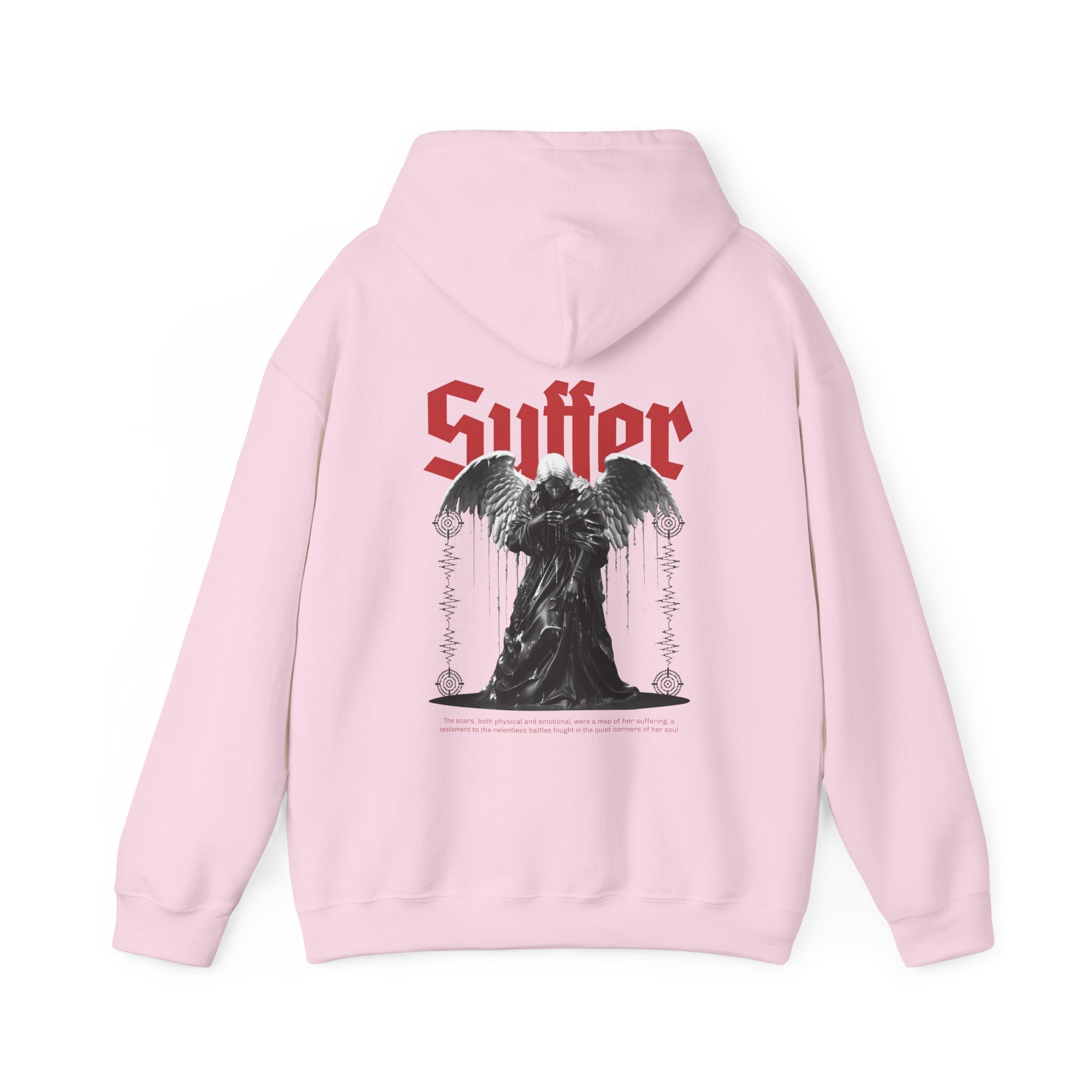 Gothic Unisex Hooded Sweatshirt - 'Suffer' Design