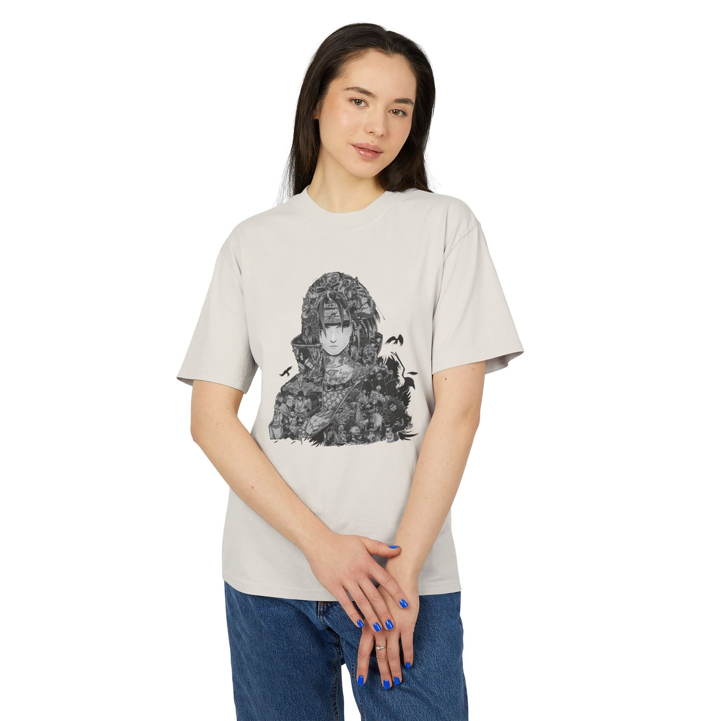 Vintage-Inspired Unisex Heavy Faded Tee with Artistic Design