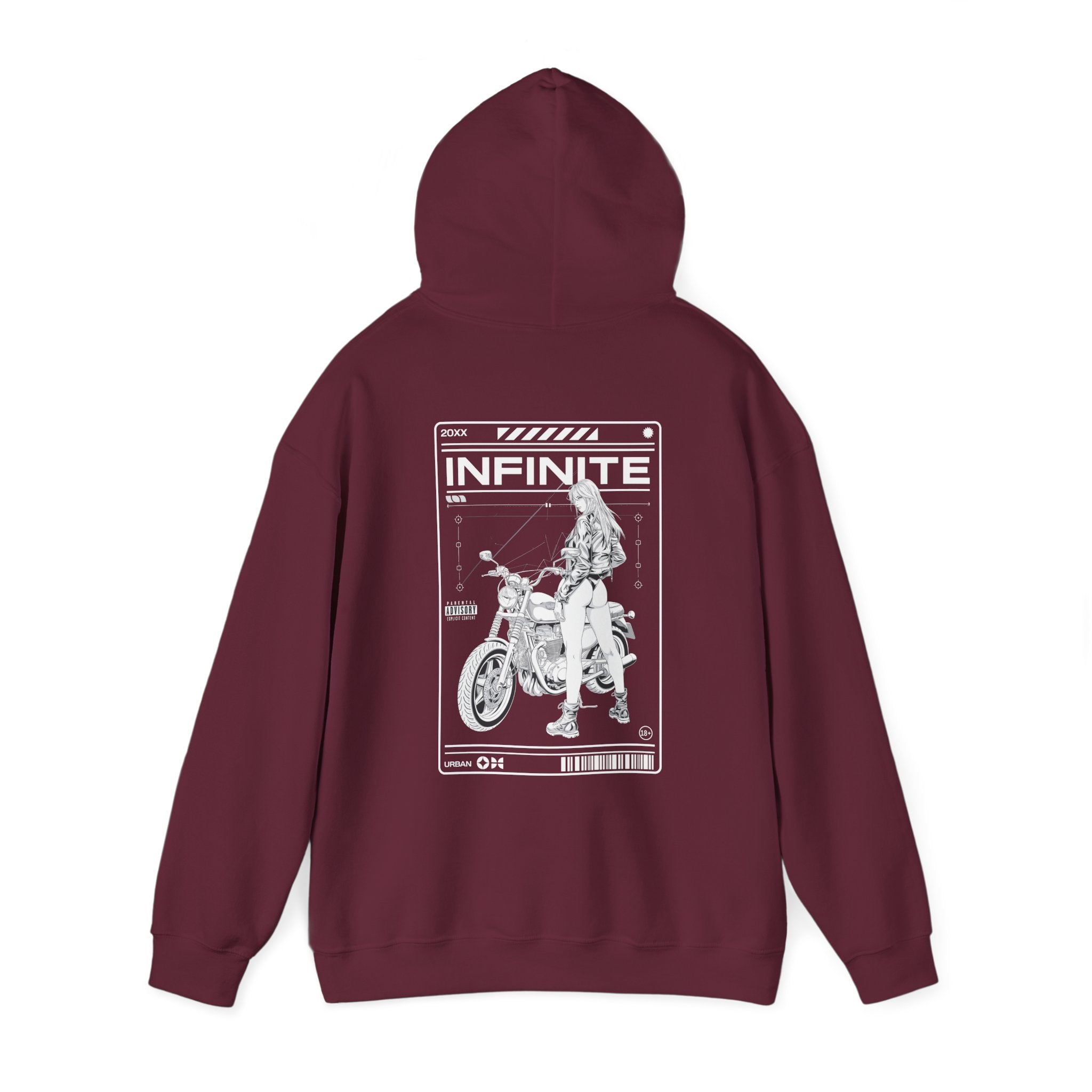 Infinite Style Unisex Hooded Sweatshirt - Vintage Motorcycle Design
