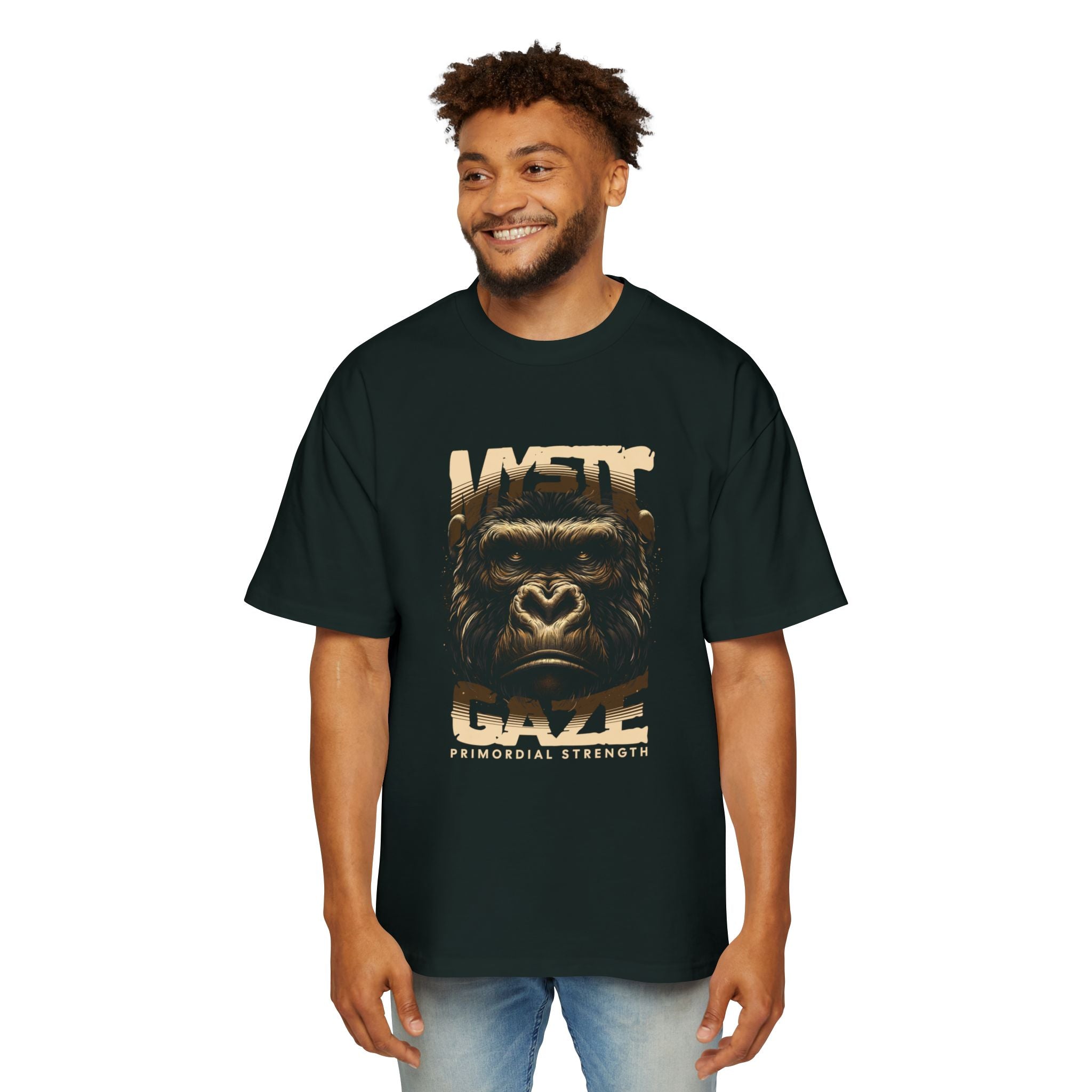 Heavy Oversized Tee - 'Mighty Gaze' Primordial Strength Graphic Tee