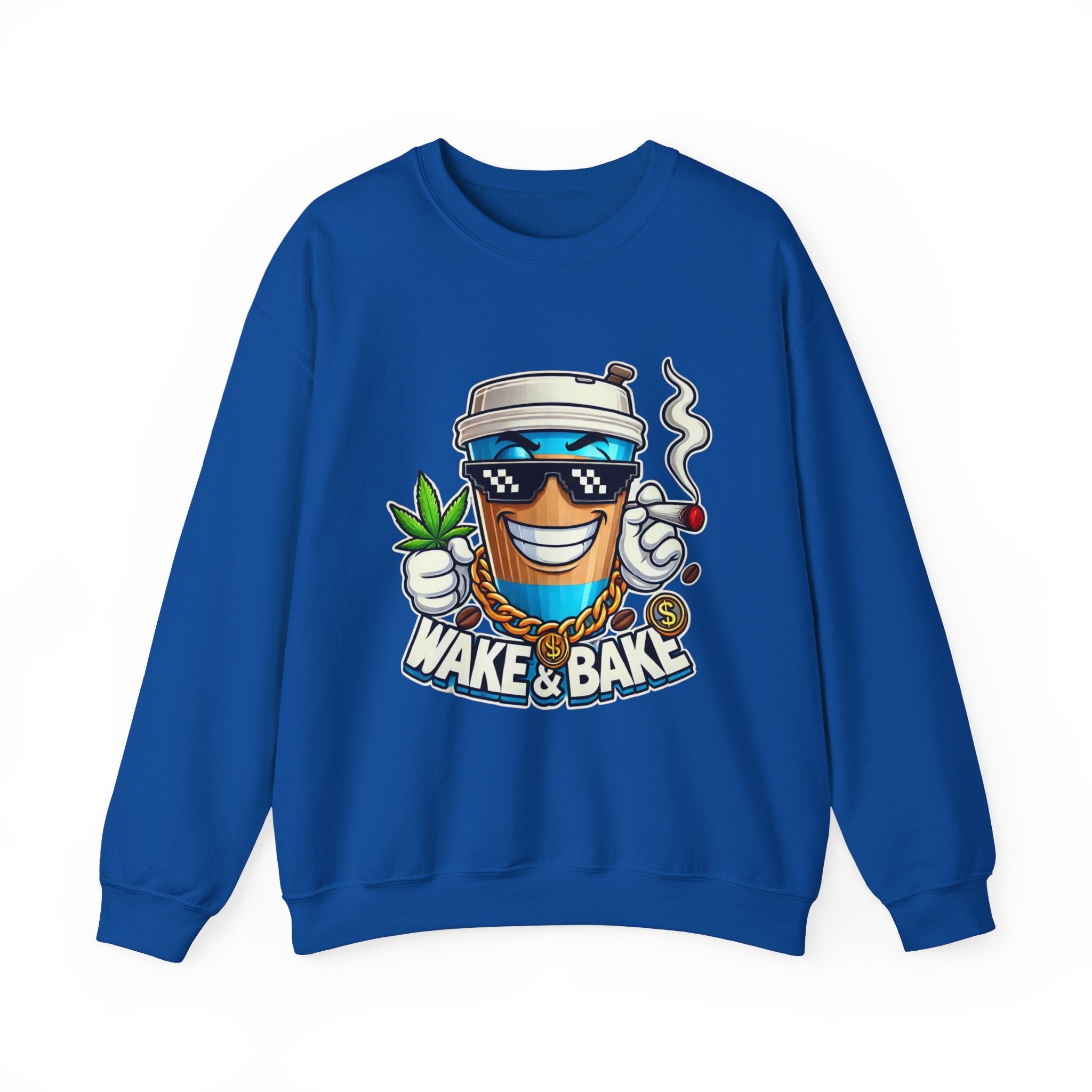 Wake & Bake Unisex Heavy Blend™ Crewneck Sweatshirt - Perfect for Cozy Days & Cannabis Enthusiasts