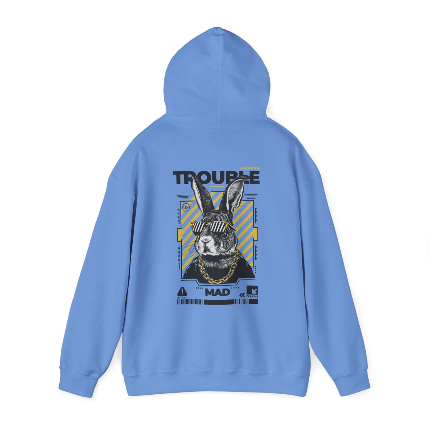 Unisex Heavy Blend™ Hooded Sweatshirt - 'Trouble' Bunny Design