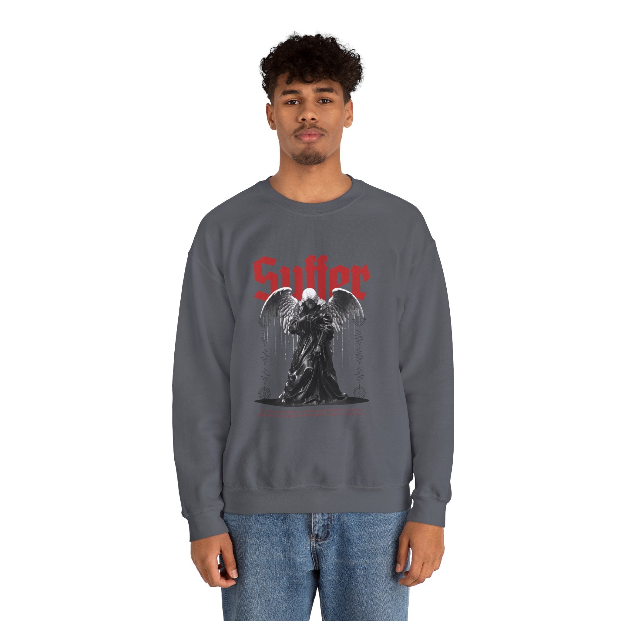 Suffer Unisex Heavy Blend Crewneck Sweatshirt - Bold Graphic Design for Gothic Style Lovers