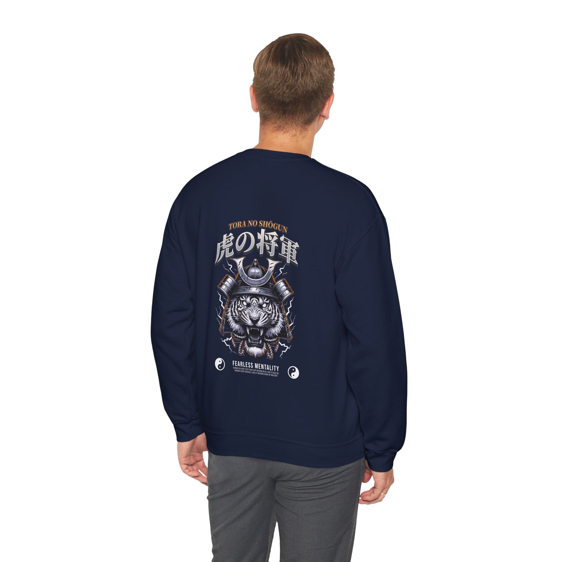 Fearless Samurai Tiger Unisex Crewneck Sweatshirt.