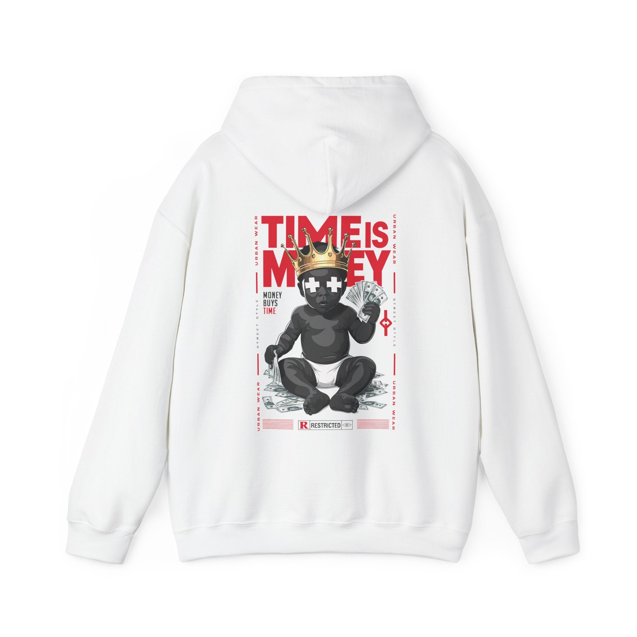 Cool Streetwear Hoodie Time is Money Graphic Sweatshirt for Trendsetters