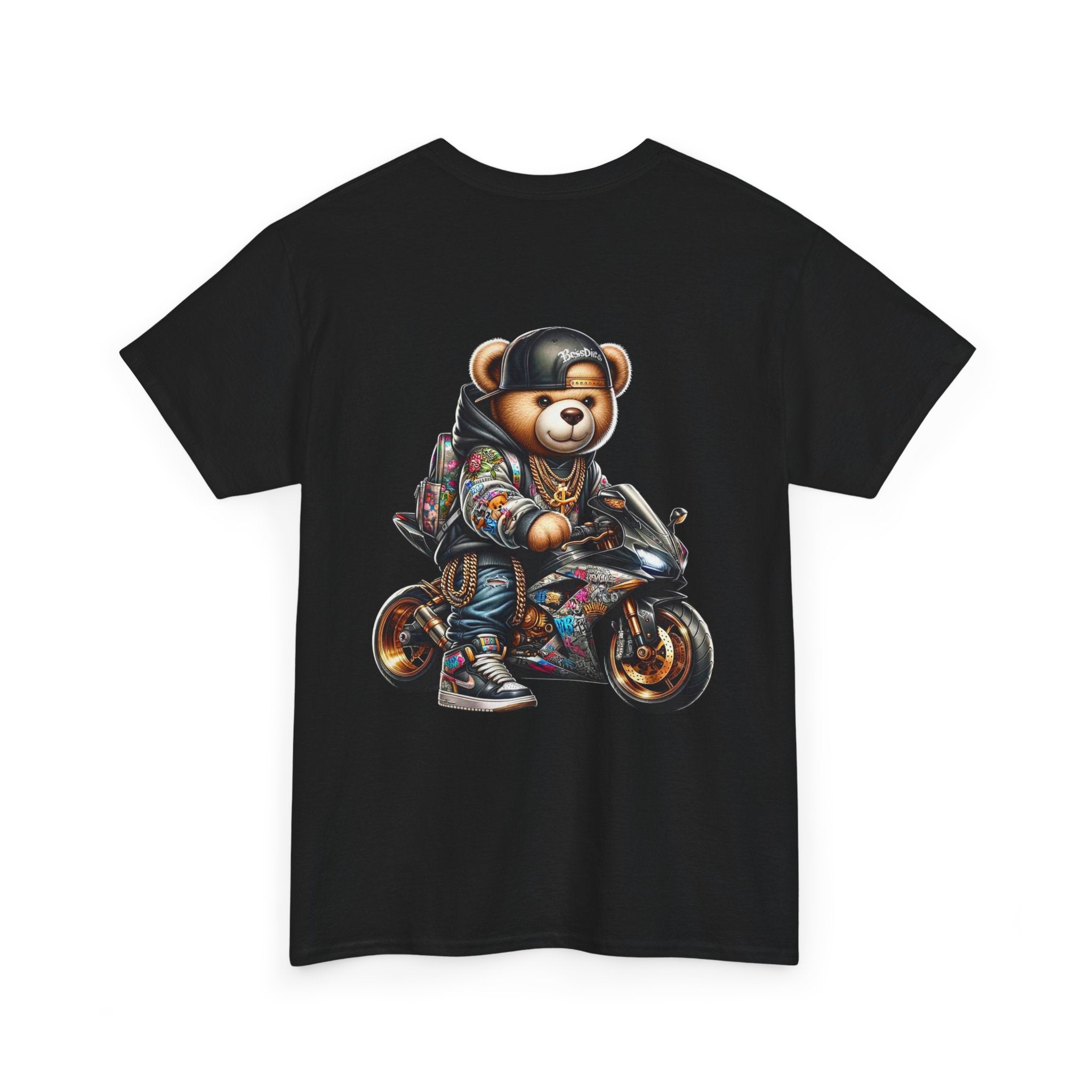 Gangsta Biker Teddy Bear Unisex Heavy Cotton Tee