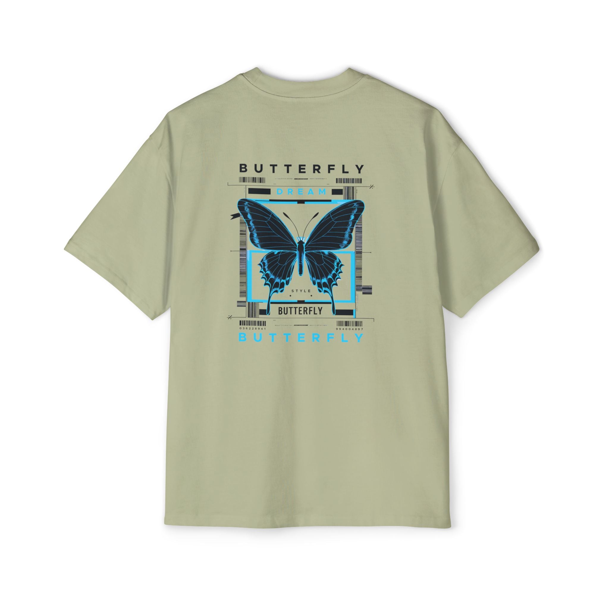 Dream Butterfly Heavy Oversized Tee - Artistic Graphic T-Shirt for Nature Lovers