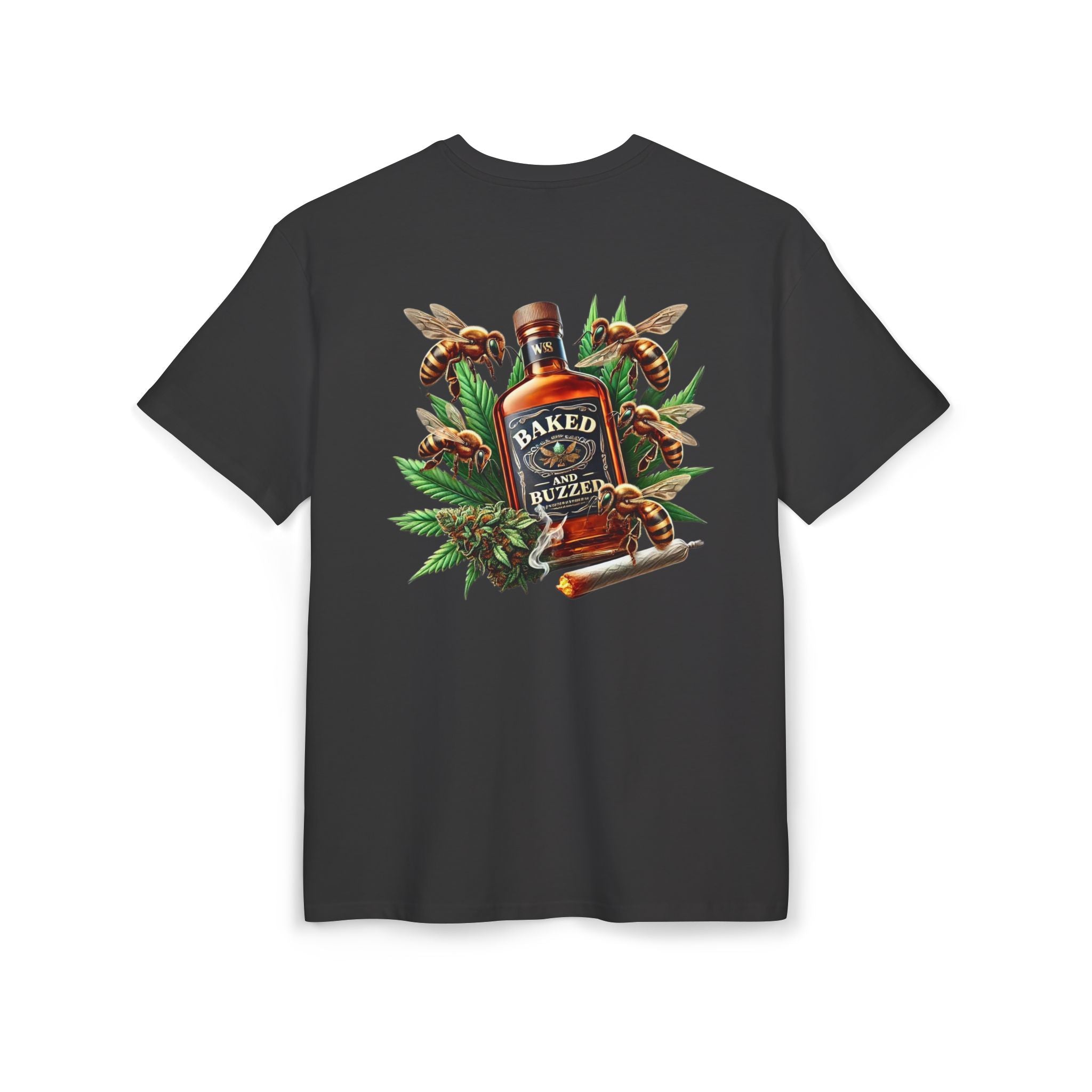 Baked And Buzzed Whiskey And Bees Unisex Heavy Oversize Tee