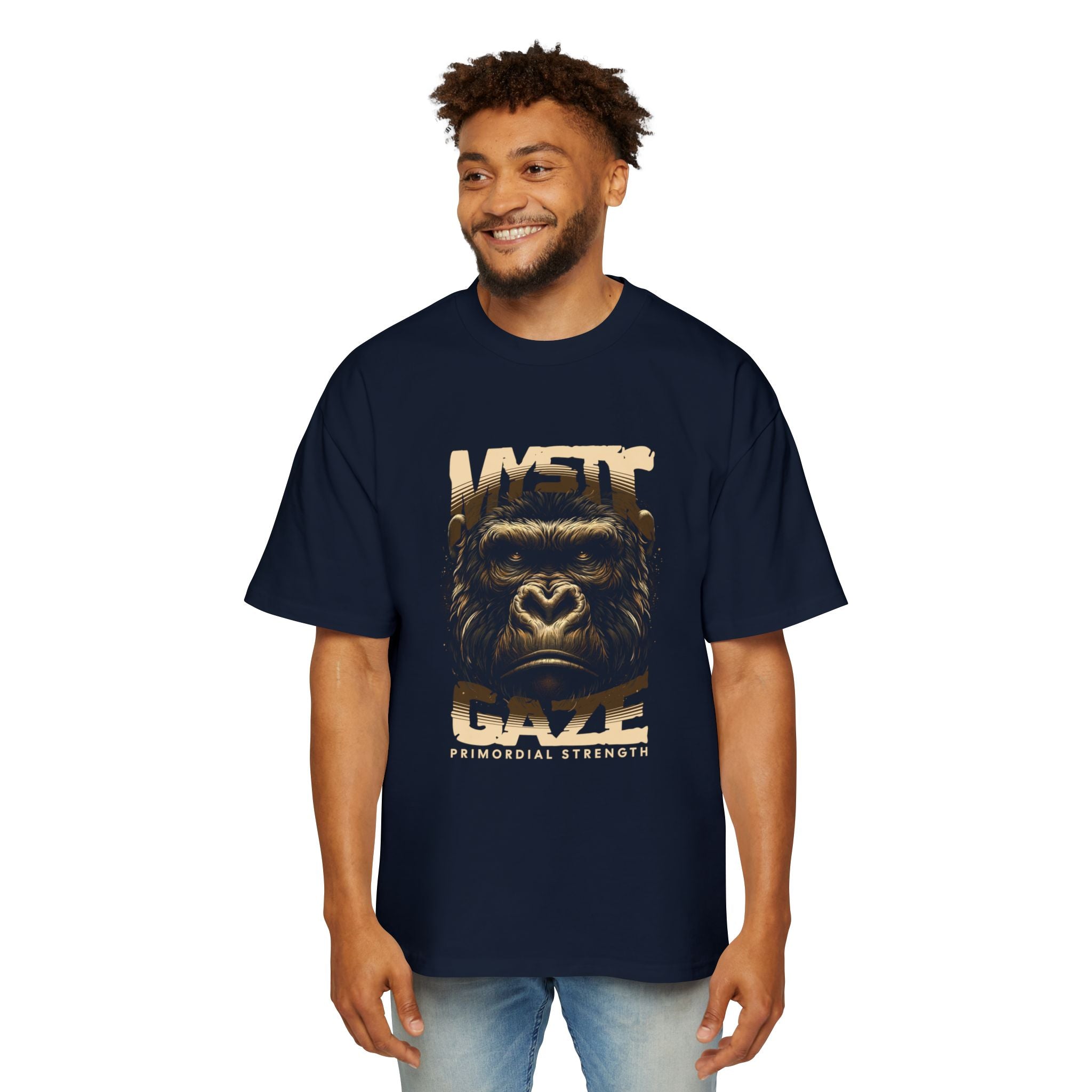 Heavy Oversized Tee - 'Mighty Gaze' Primordial Strength Graphic Tee