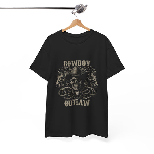 Cowboy Outlaw Unisex Heavy Cotton Tee - Perfect for Western Enthusiasts