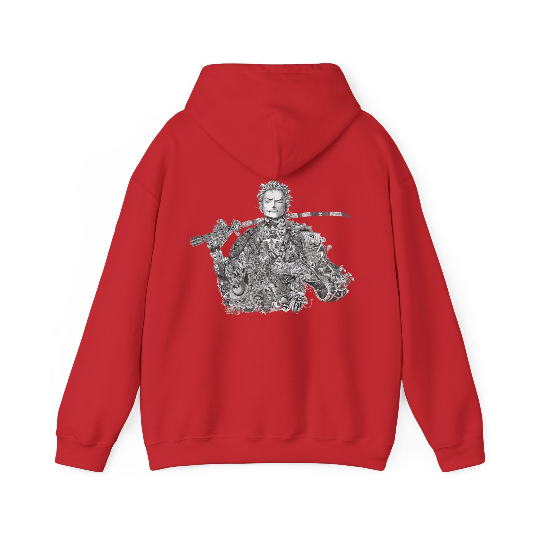 Unisex Hooded Sweatshirt with Artistic Warrior Design - Perfect for Casual Outings & Gifts