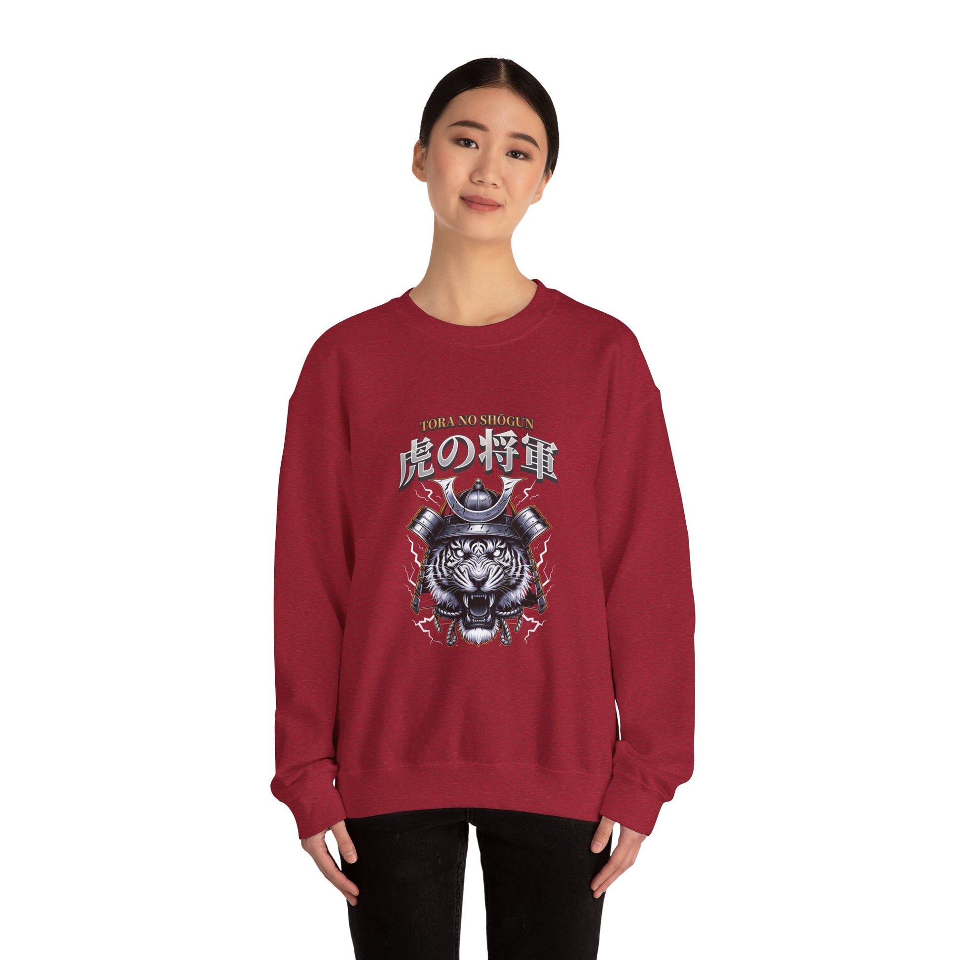 Fearless Samurai Tiger Unisex Crewneck Sweatshirt.
